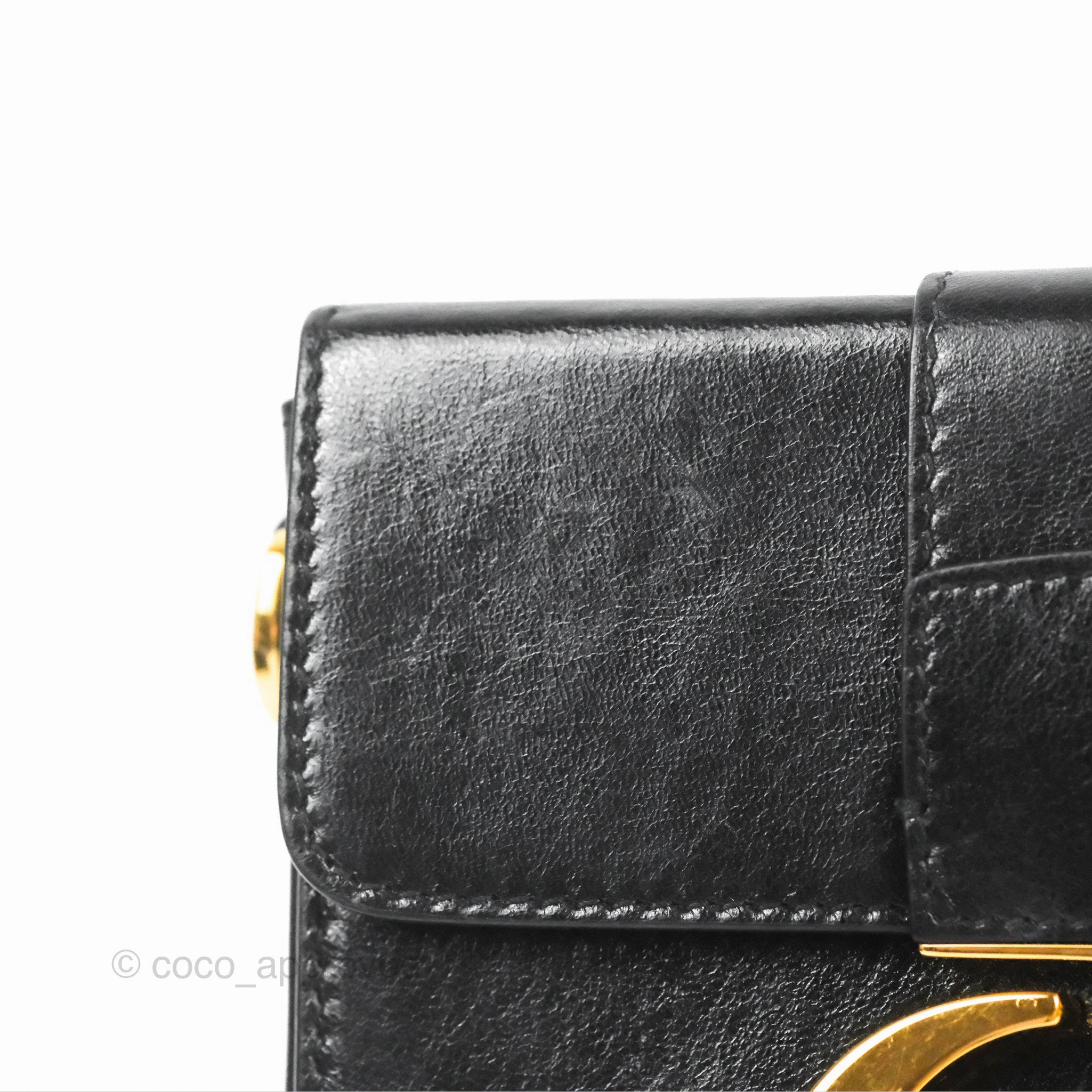 Christian Dior 30 Montaigne Box Bag Black Shiny Clinked Lambskin Gold Hardware