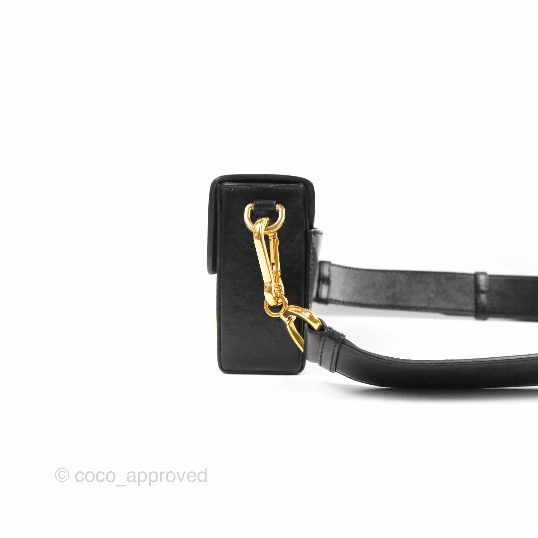 Christian Dior 30 Montaigne Box Bag Black Shiny Clinked Lambskin Gold Hardware