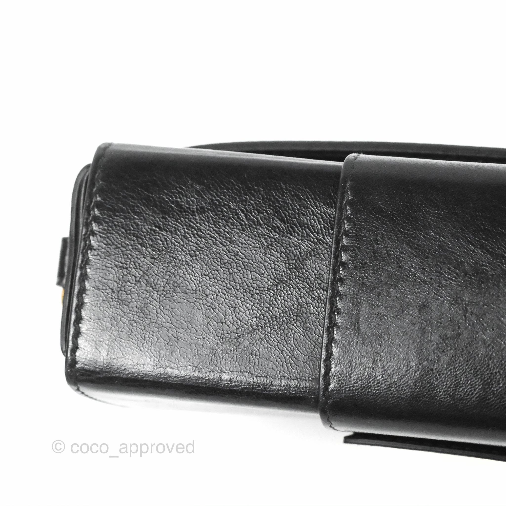Christian Dior 30 Montaigne Box Bag Black Shiny Clinked Lambskin Gold Hardware