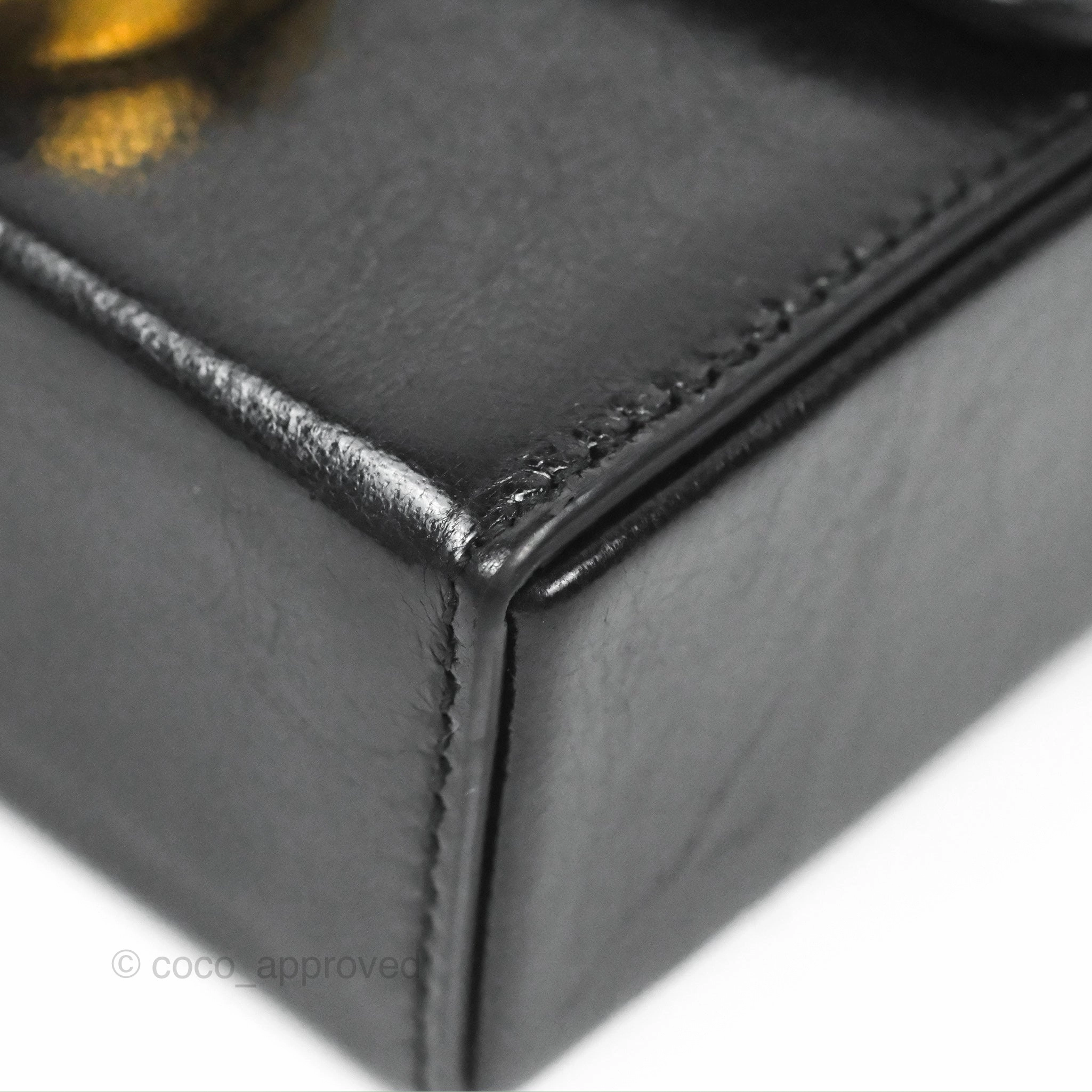 Christian Dior 30 Montaigne Box Bag Black Shiny Clinked Lambskin Gold Hardware