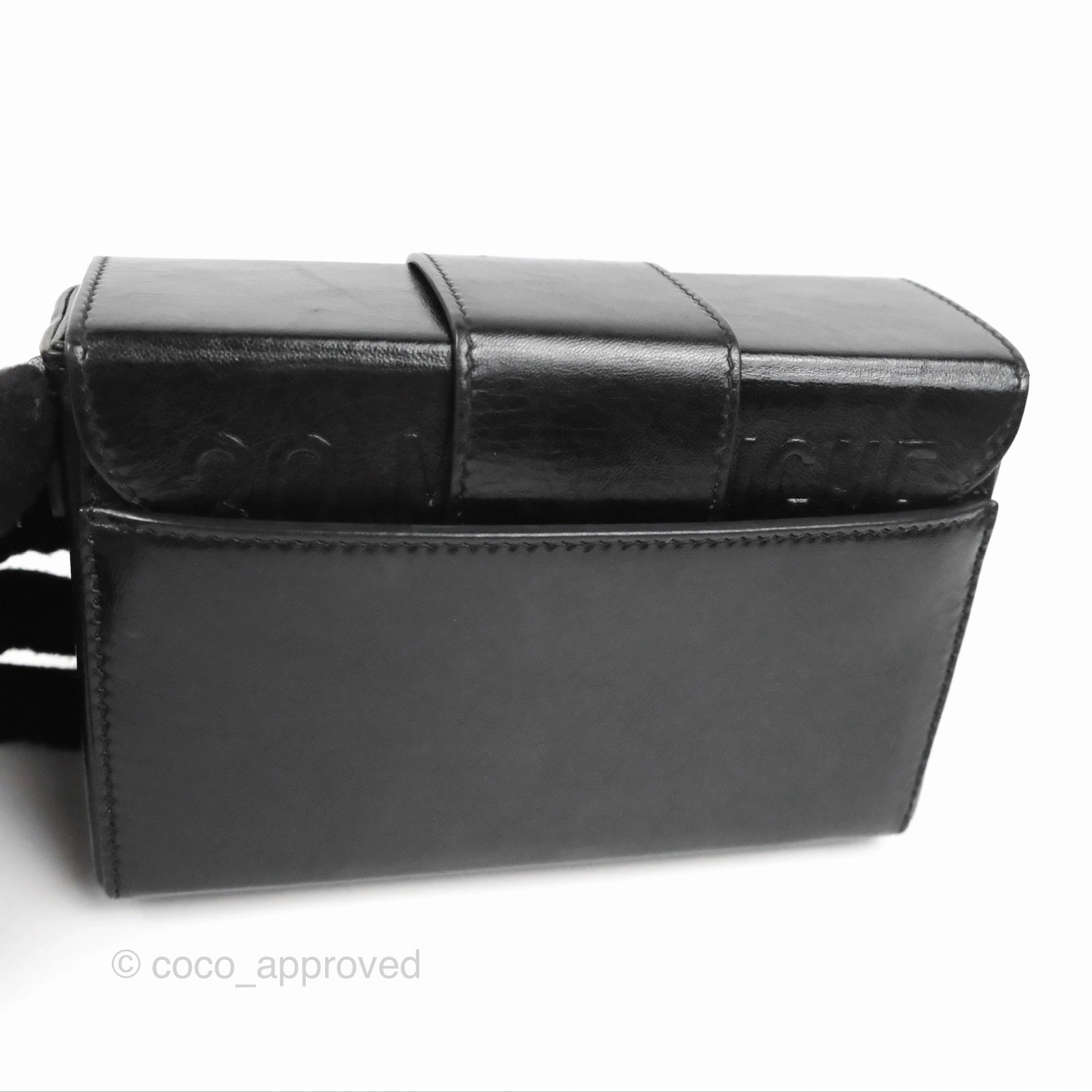 Christian Dior 30 Montaigne Box Bag Black Shiny Clinked Lambskin Gold Hardware