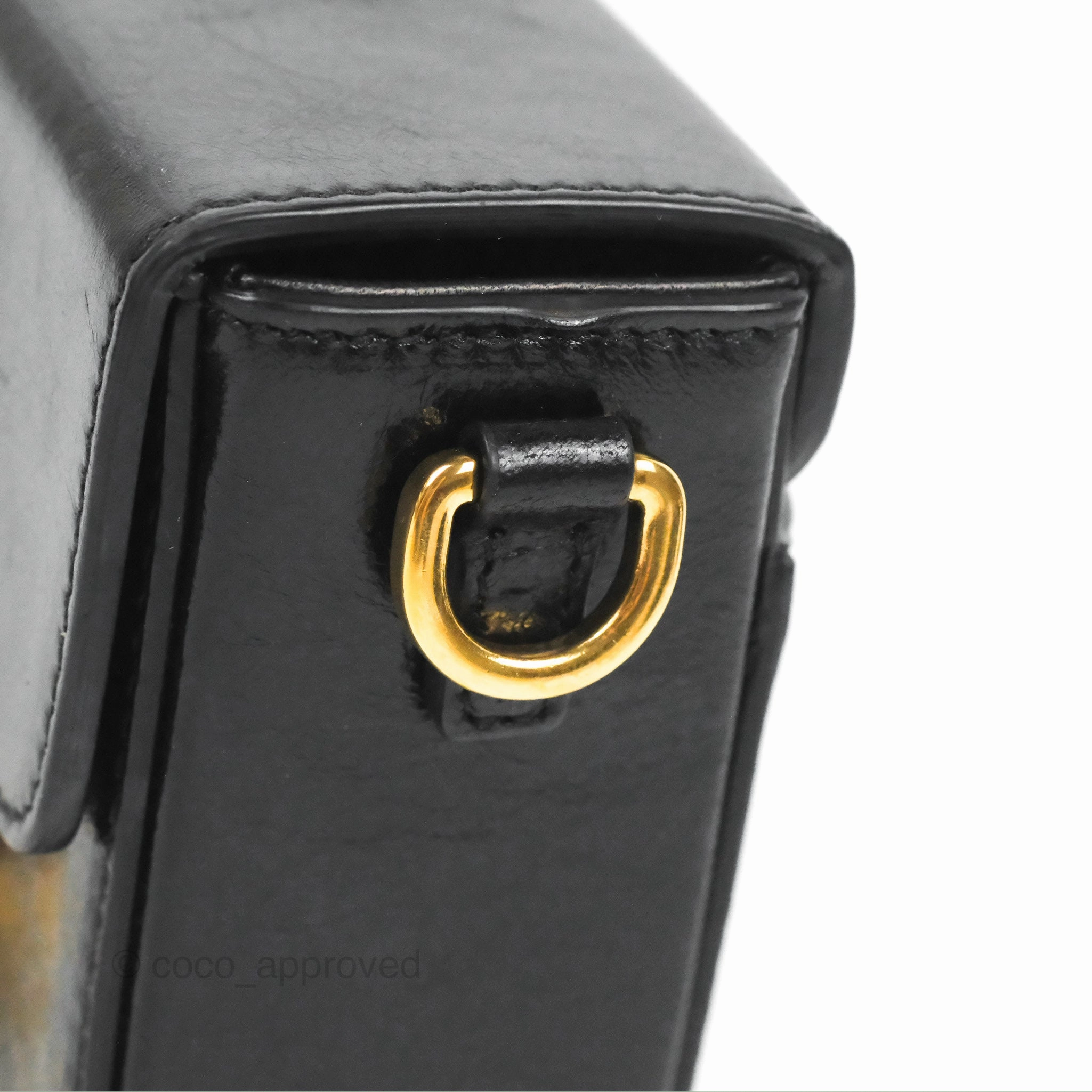 Christian Dior 30 Montaigne Box Bag Black Shiny Clinked Lambskin Gold Hardware