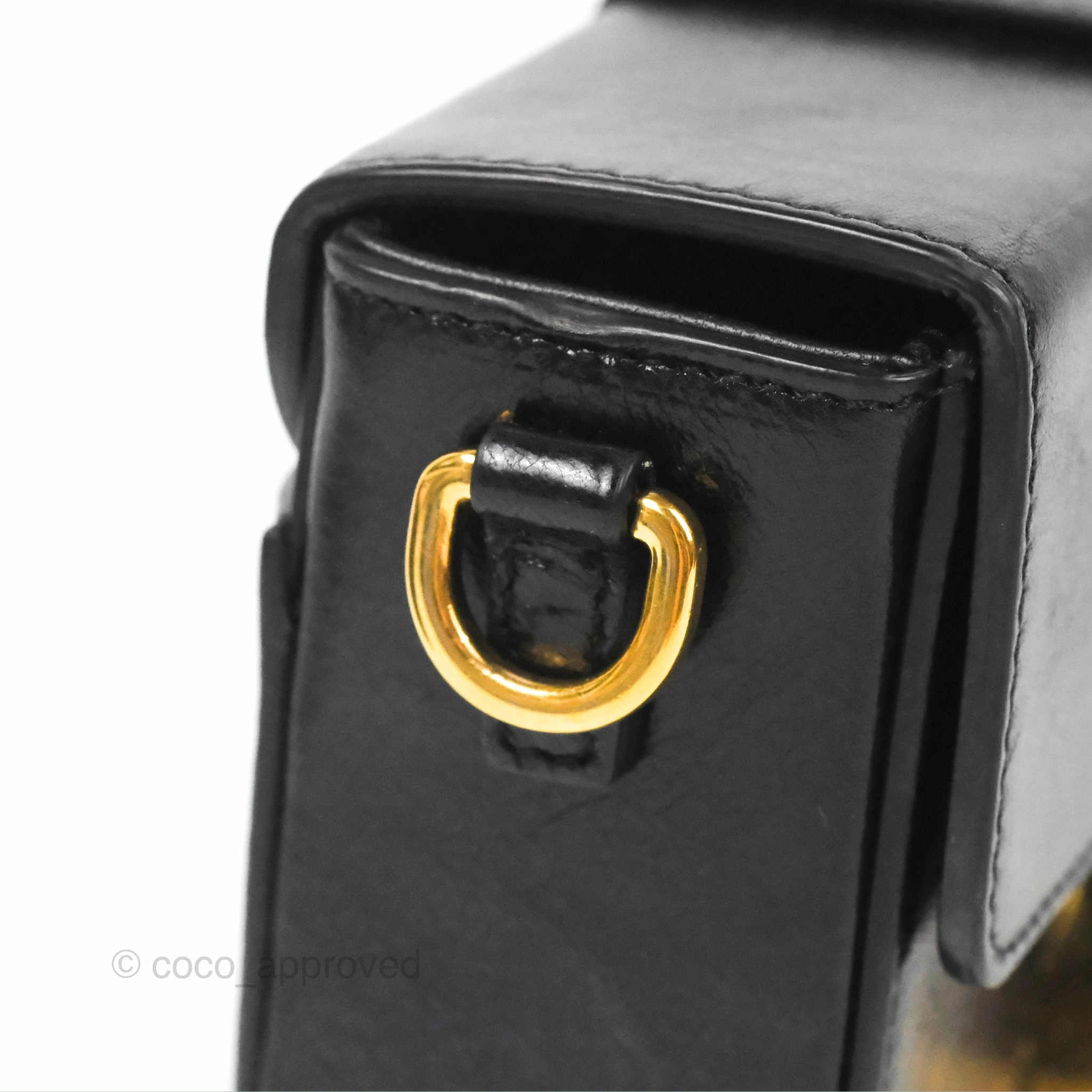 Christian Dior 30 Montaigne Box Bag Black Shiny Clinked Lambskin Gold Hardware
