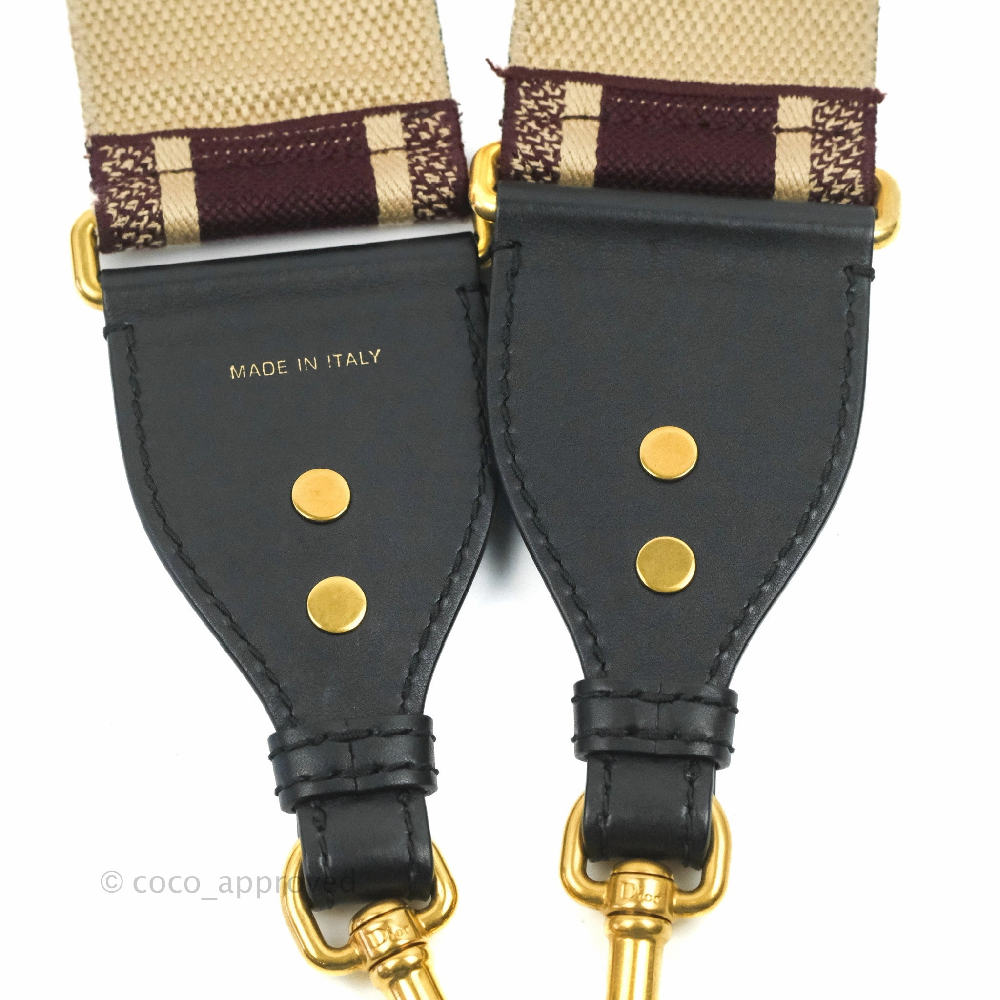 Christian Dior 'Christian Dior Paris' Embroidery Shoulder Strap Burgundy