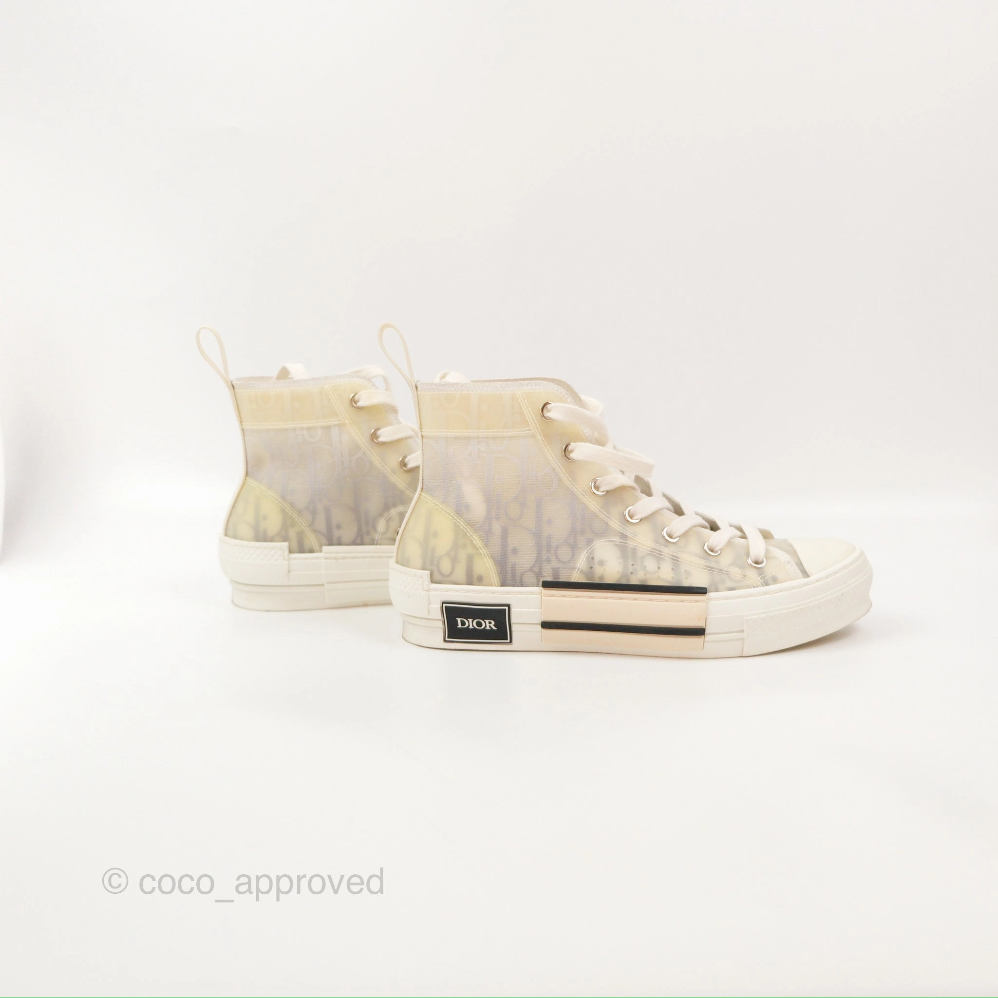 Christian Dior B23 Black Oblique High-Top Sneakers Size 37.5