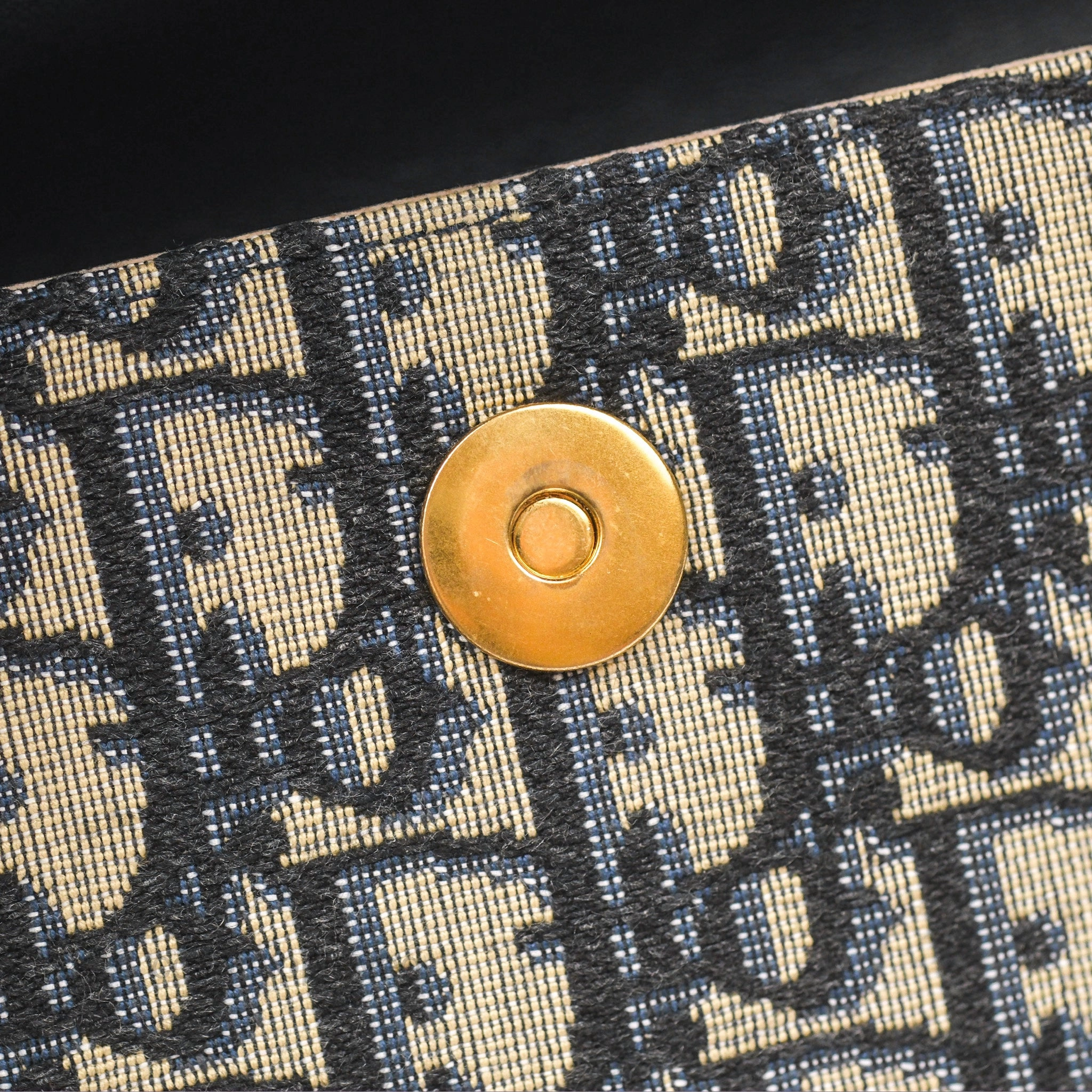 Christian Dior Blue Dior Oblique Jacquard Saddle Belt Pouch