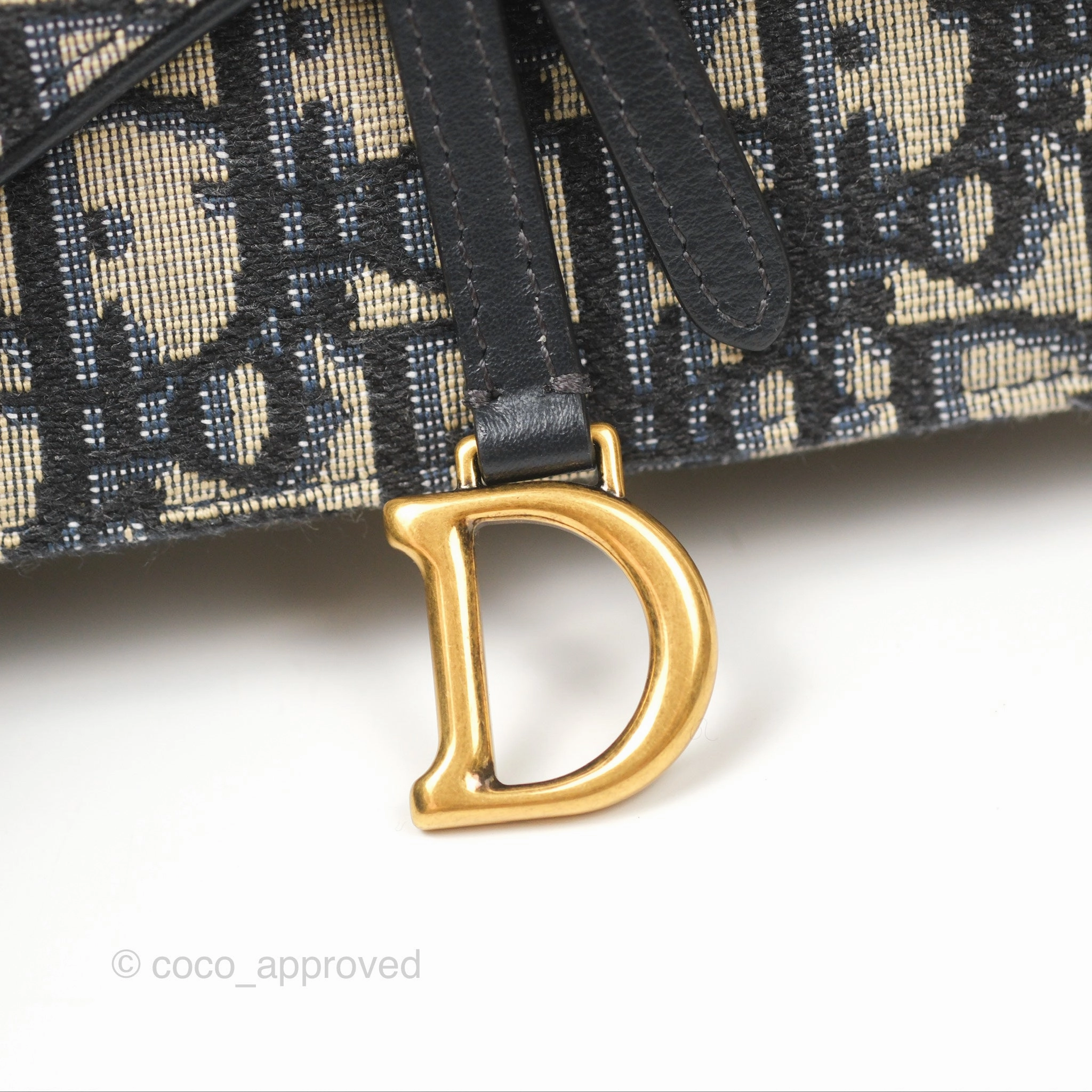 Christian Dior Blue Dior Oblique Jacquard Saddle Belt Pouch