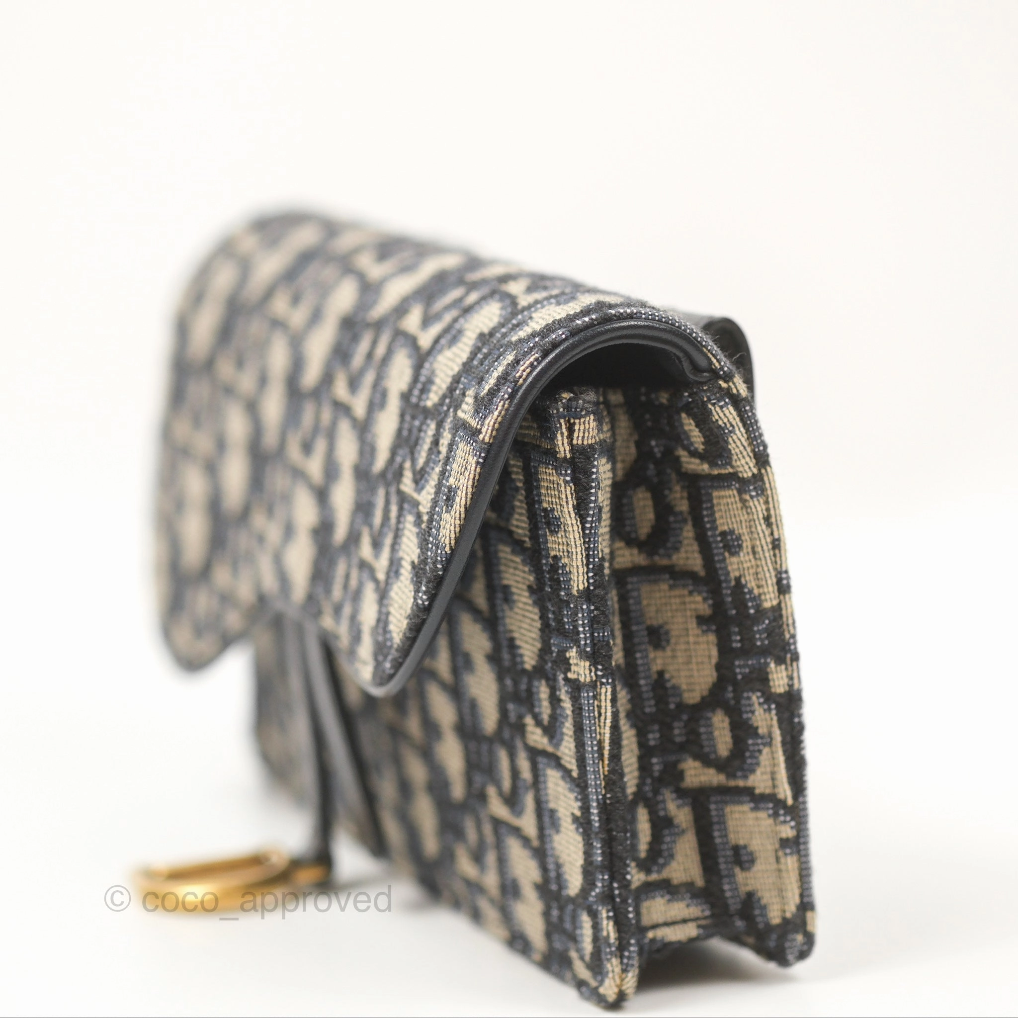 Christian Dior Blue Dior Oblique Jacquard Saddle Belt Pouch