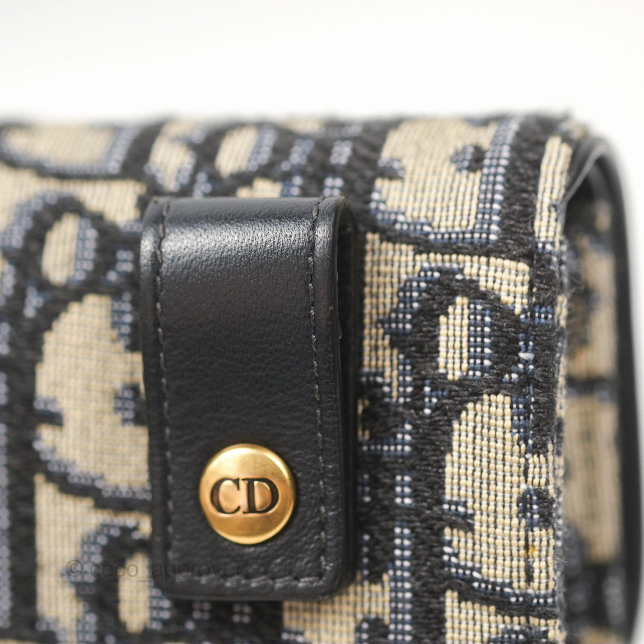 Christian Dior Blue Dior Oblique Jacquard Saddle Belt Pouch