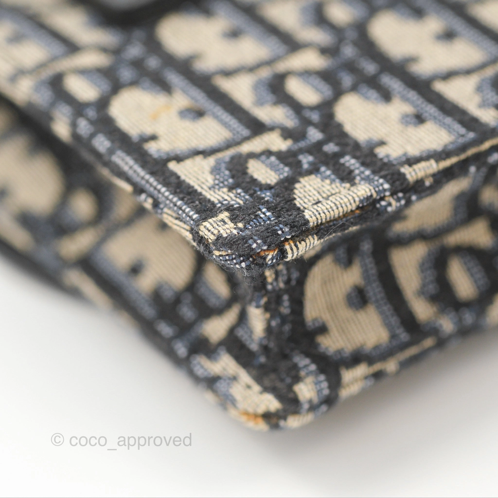 Christian Dior Blue Dior Oblique Jacquard Saddle Belt Pouch