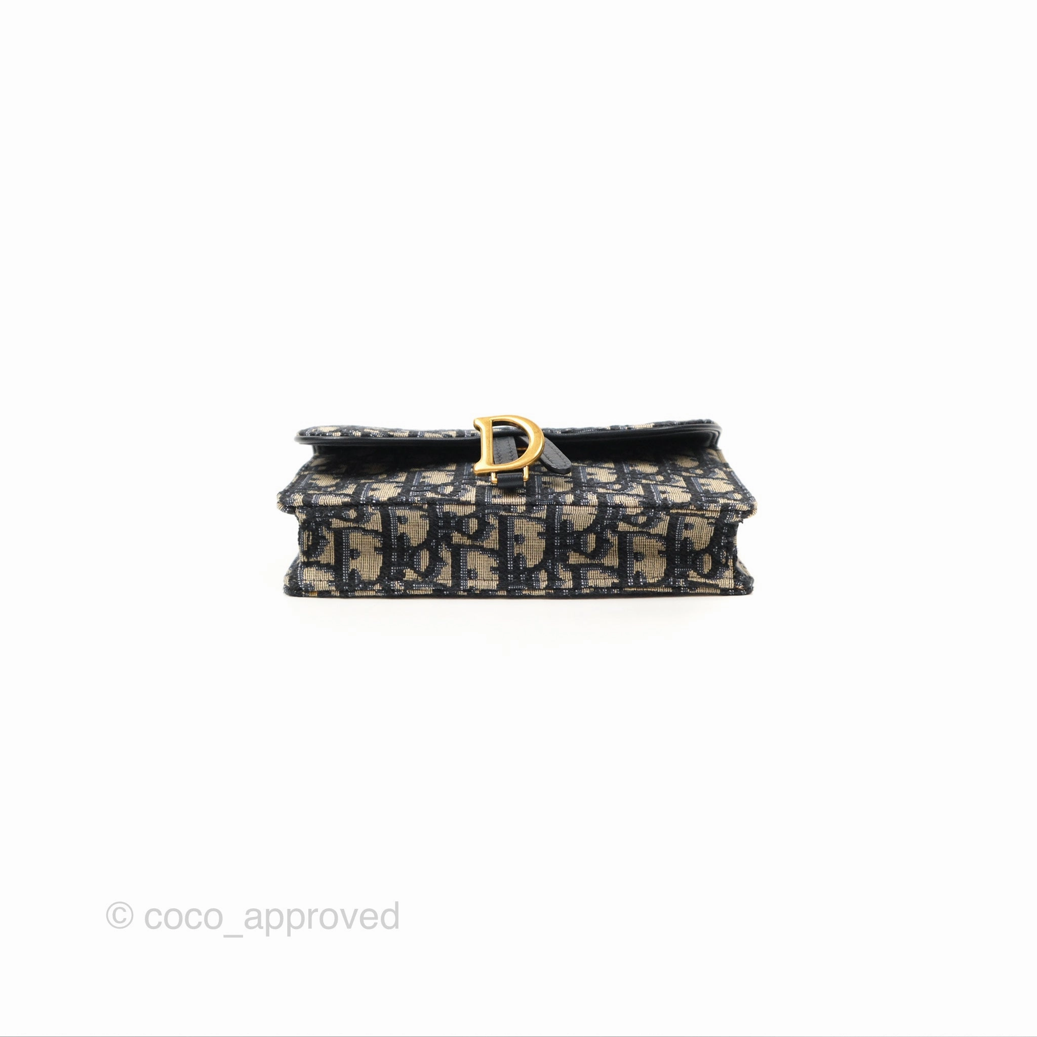 Christian Dior Blue Dior Oblique Jacquard Saddle Belt Pouch