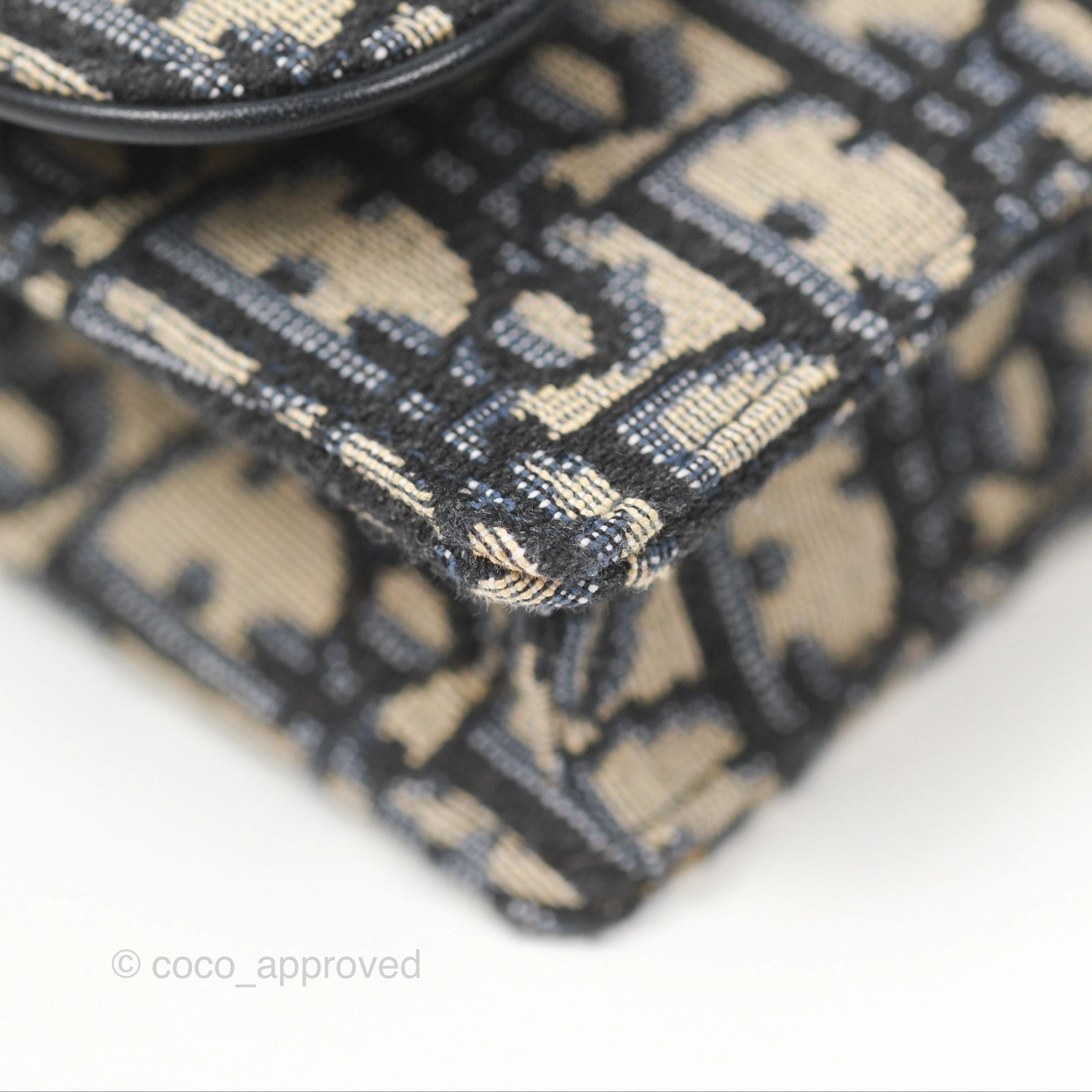 Christian Dior Blue Dior Oblique Jacquard Saddle Belt Pouch