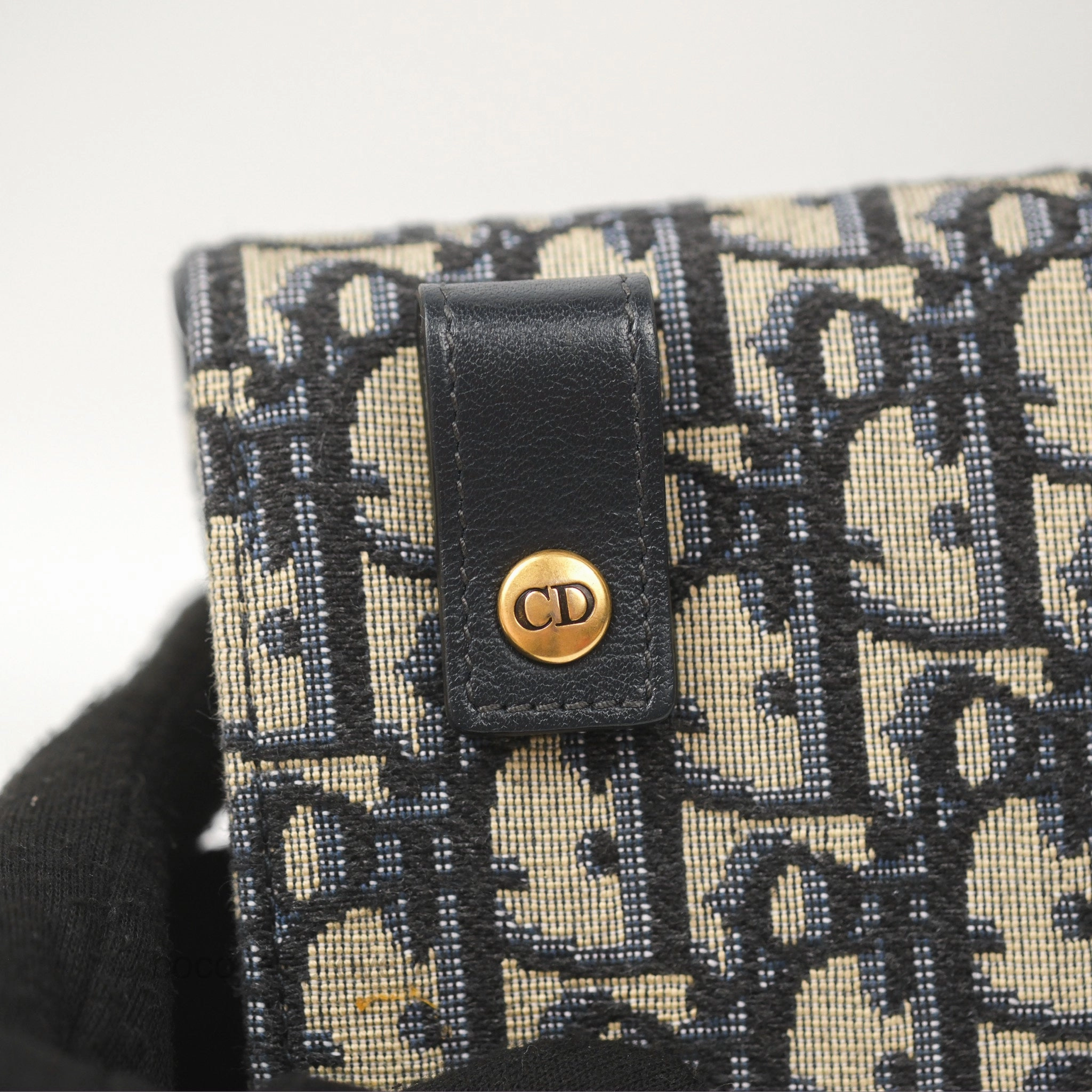 Christian Dior Blue Dior Oblique Jacquard Saddle Belt Pouch