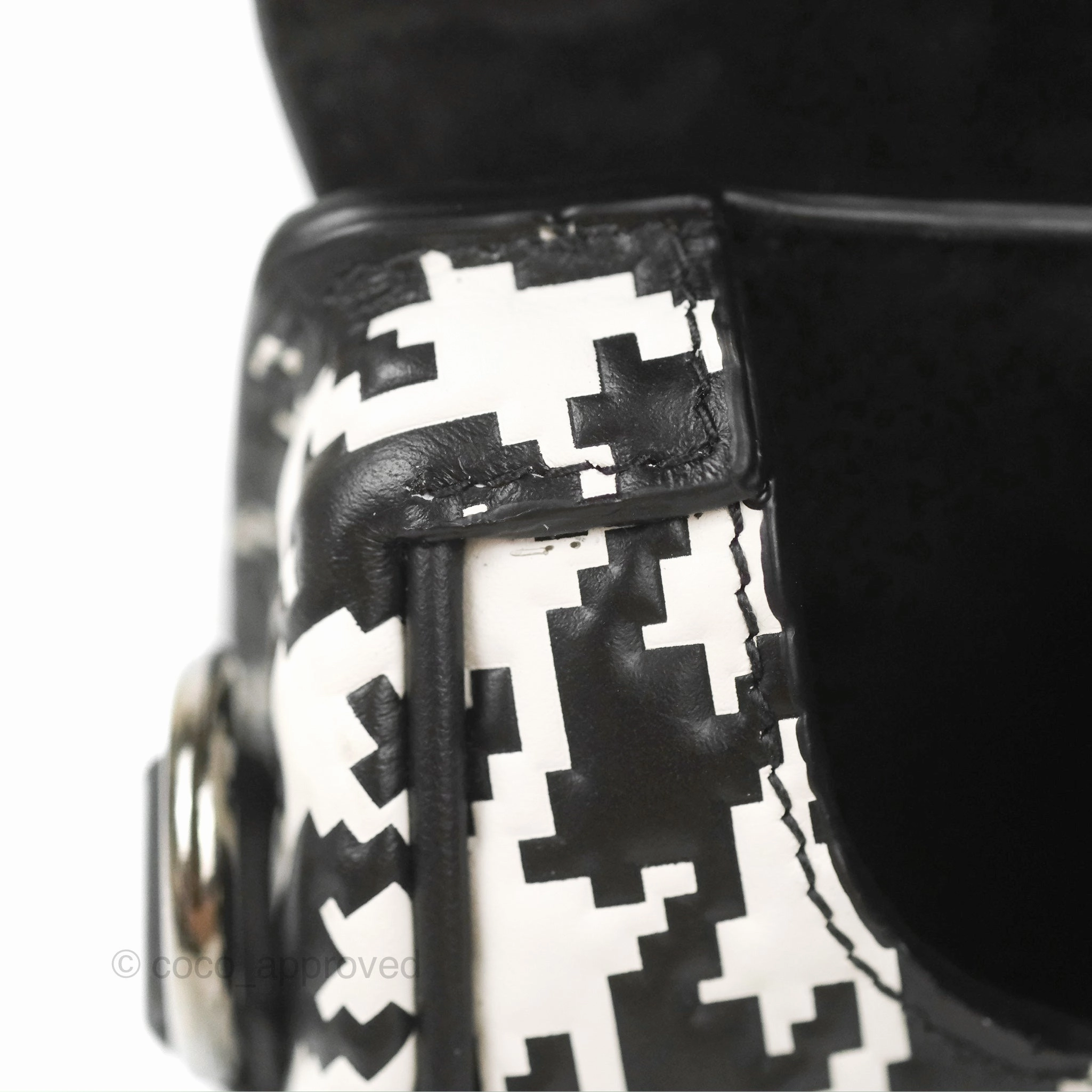 Christian Dior Bobby East-West Bag Black And White Houndstooth Embossed Calfskin