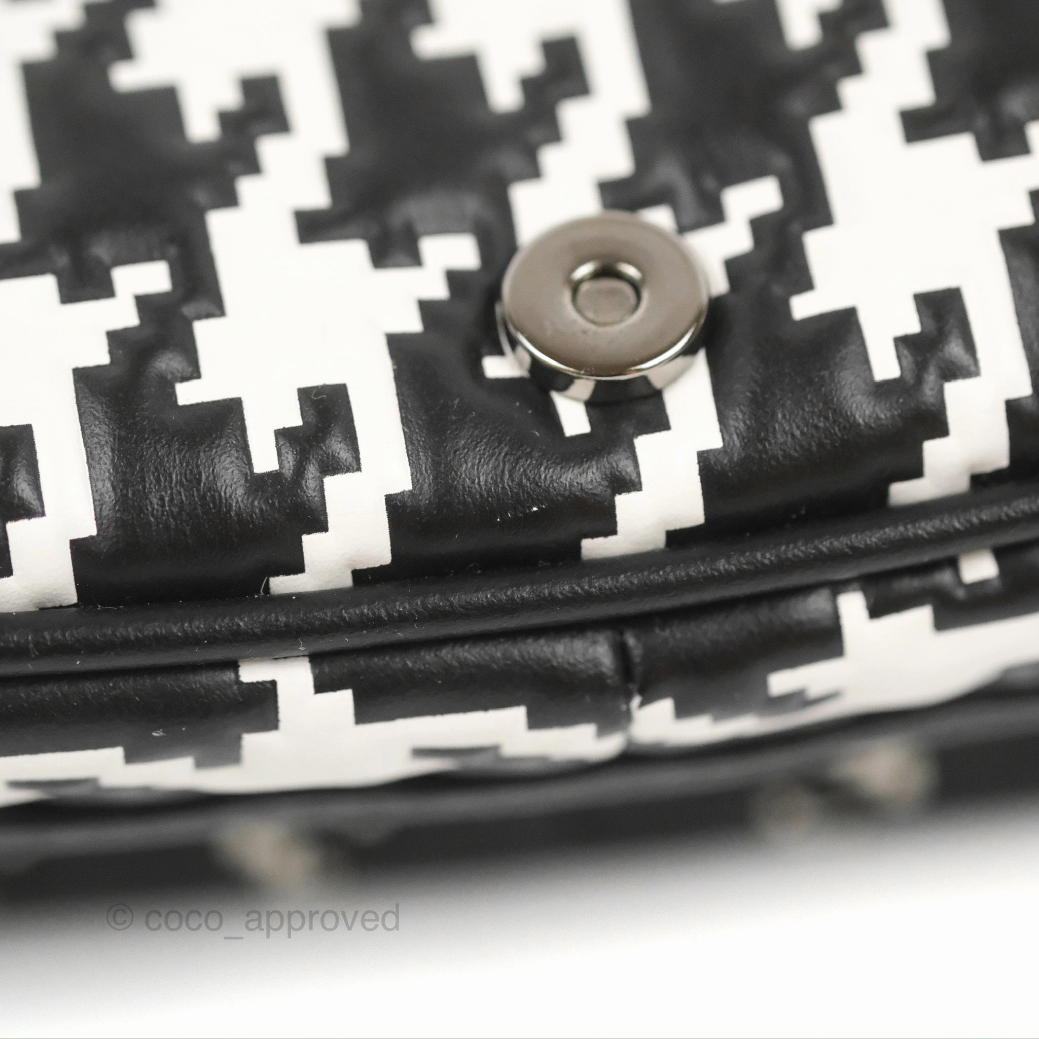 Christian Dior Bobby East-West Bag Black And White Houndstooth Embossed Calfskin
