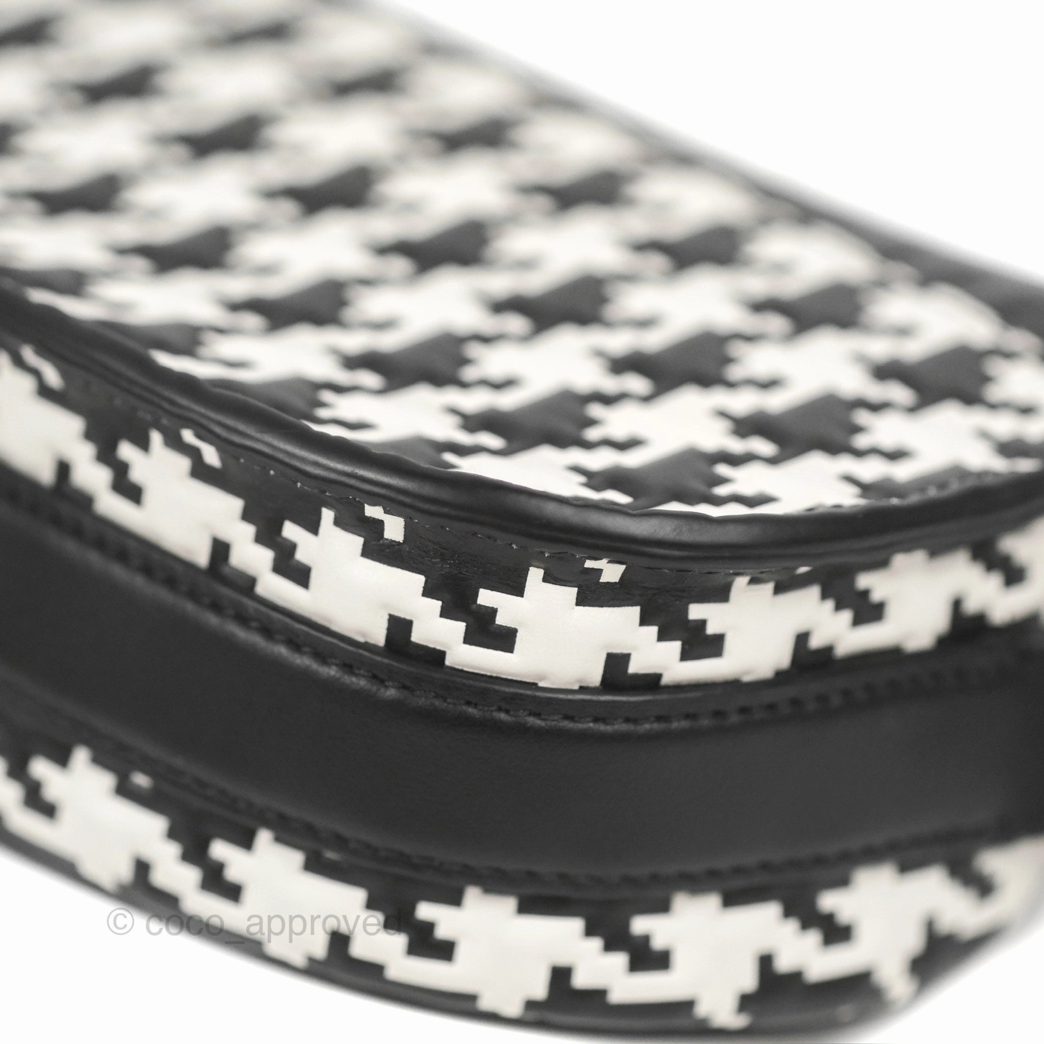 Christian Dior Bobby East-West Bag Black And White Houndstooth Embossed Calfskin