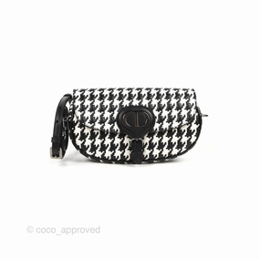 Christian Dior Bobby East-West Bag Black And White Houndstooth Embossed Calfskin
