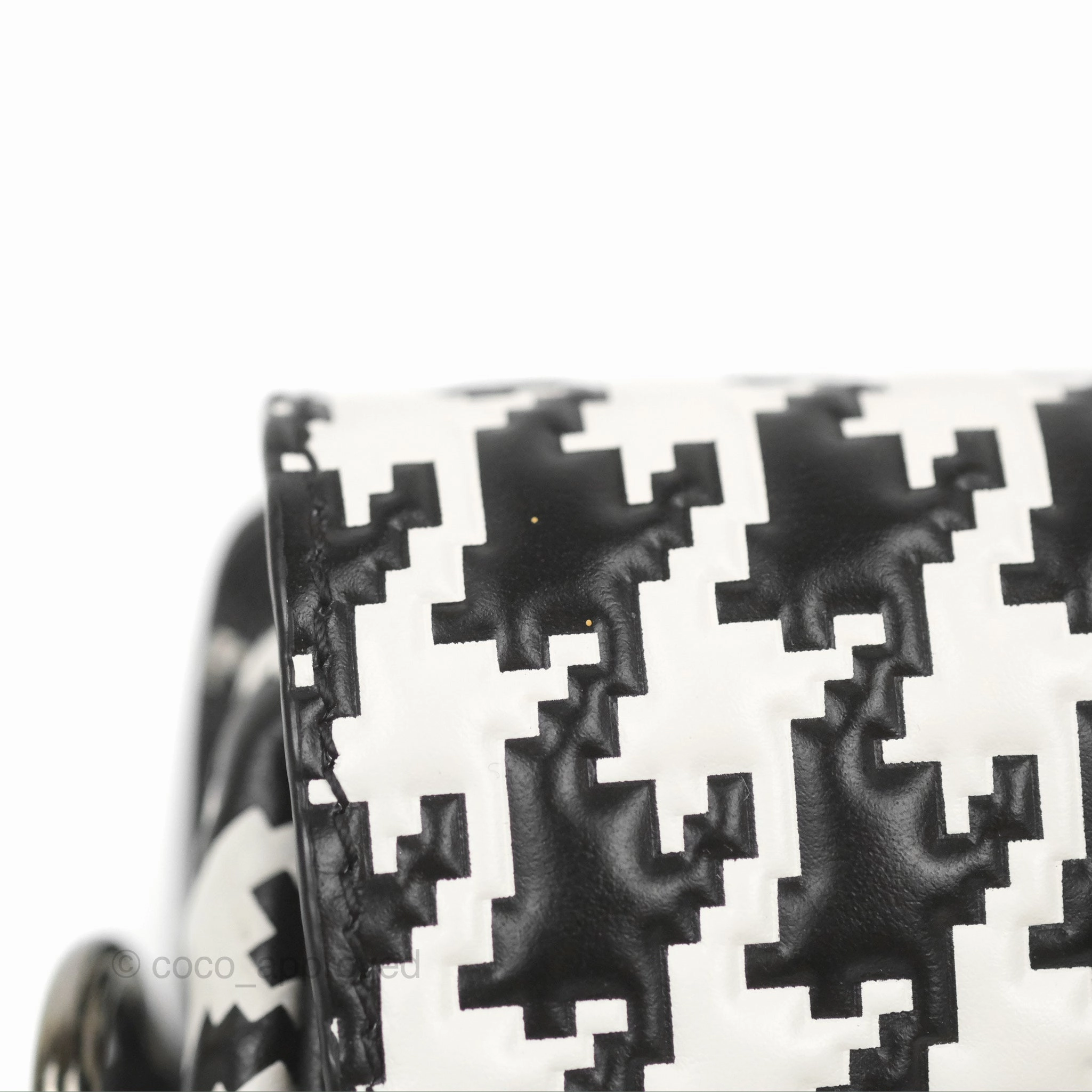 Christian Dior Bobby East-West Bag Black And White Houndstooth Embossed Calfskin