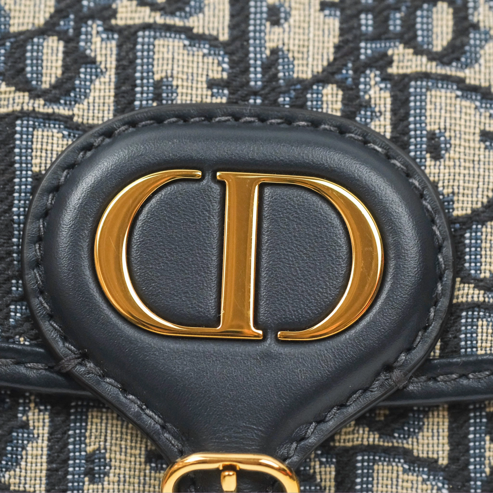 Christian Dior Bobby East-West Bag Blue Oblique Jacquard Canvas