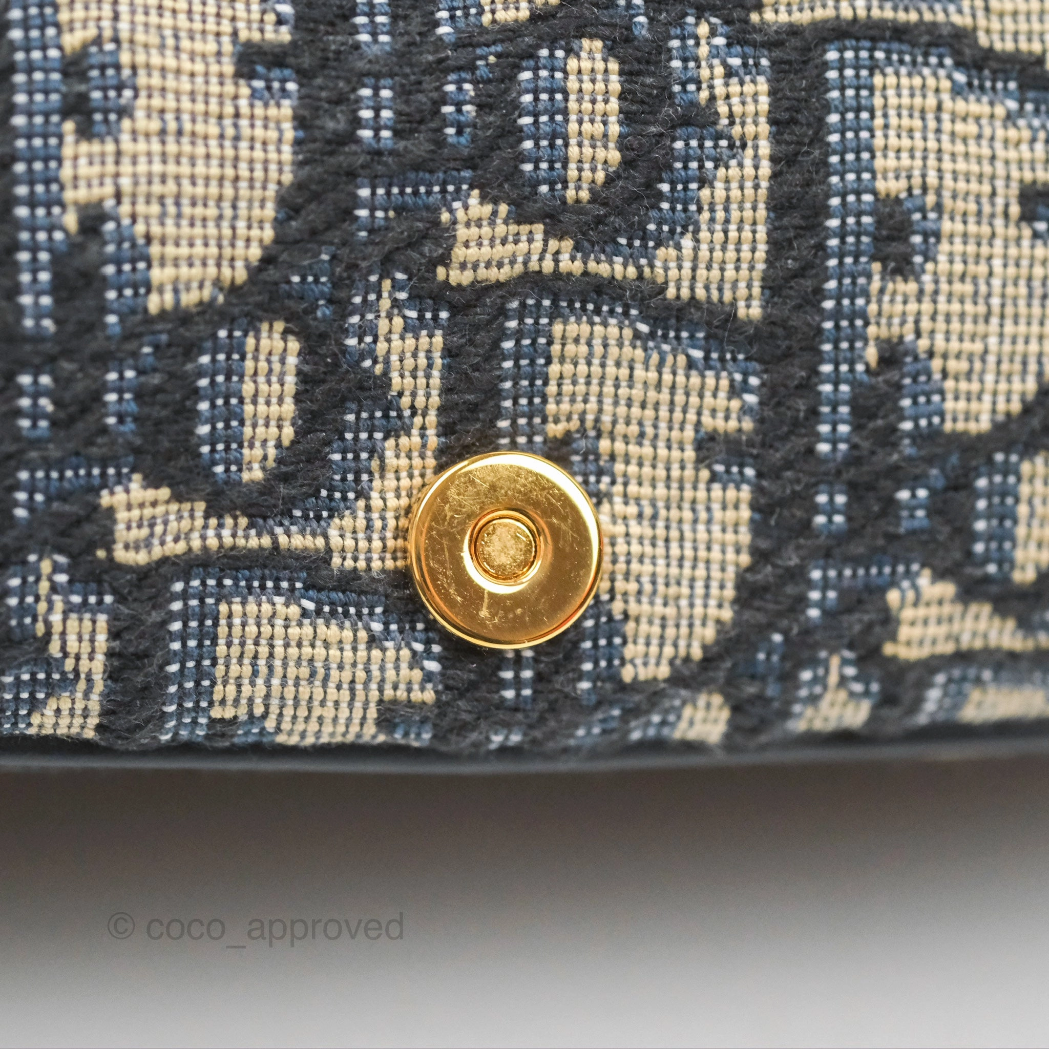 Christian Dior Bobby East-West Bag Blue Oblique Jacquard Canvas