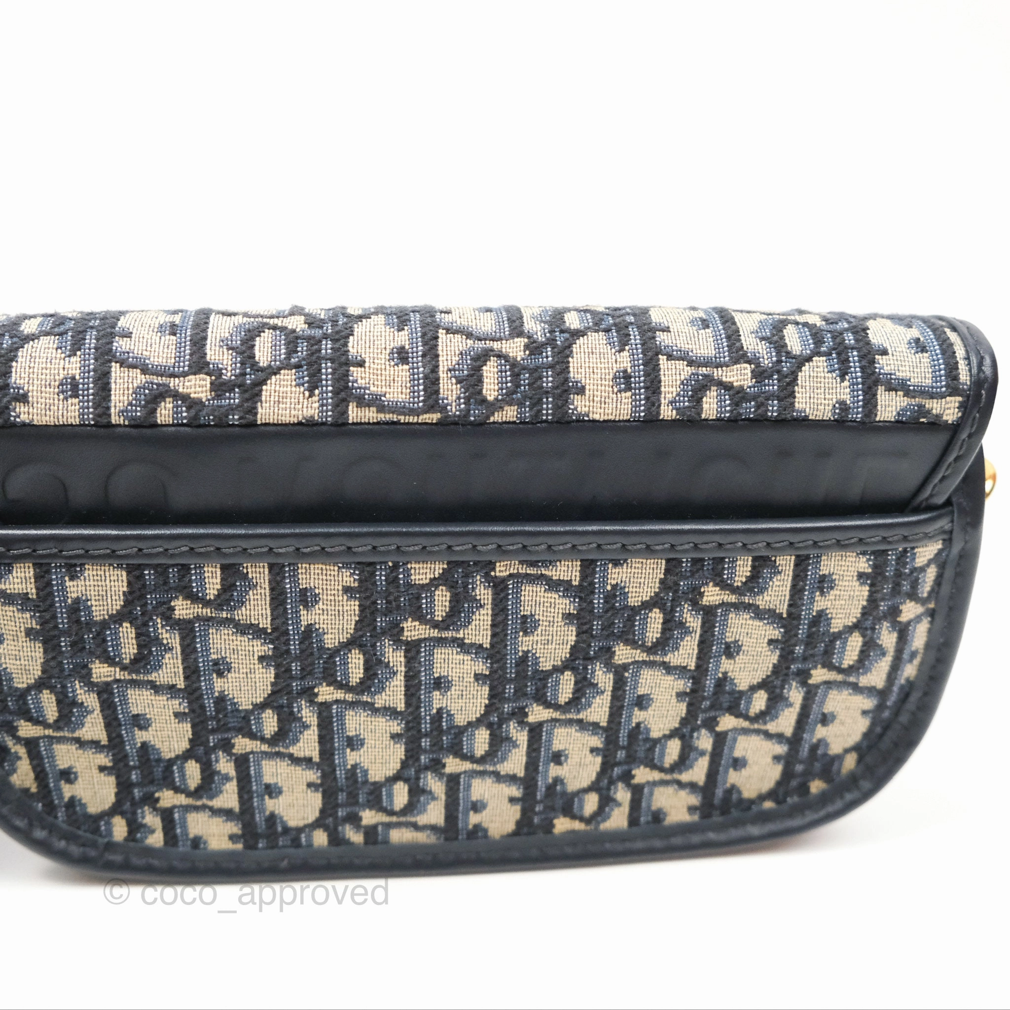 Christian Dior Bobby East-West Bag Blue Oblique Jacquard Canvas