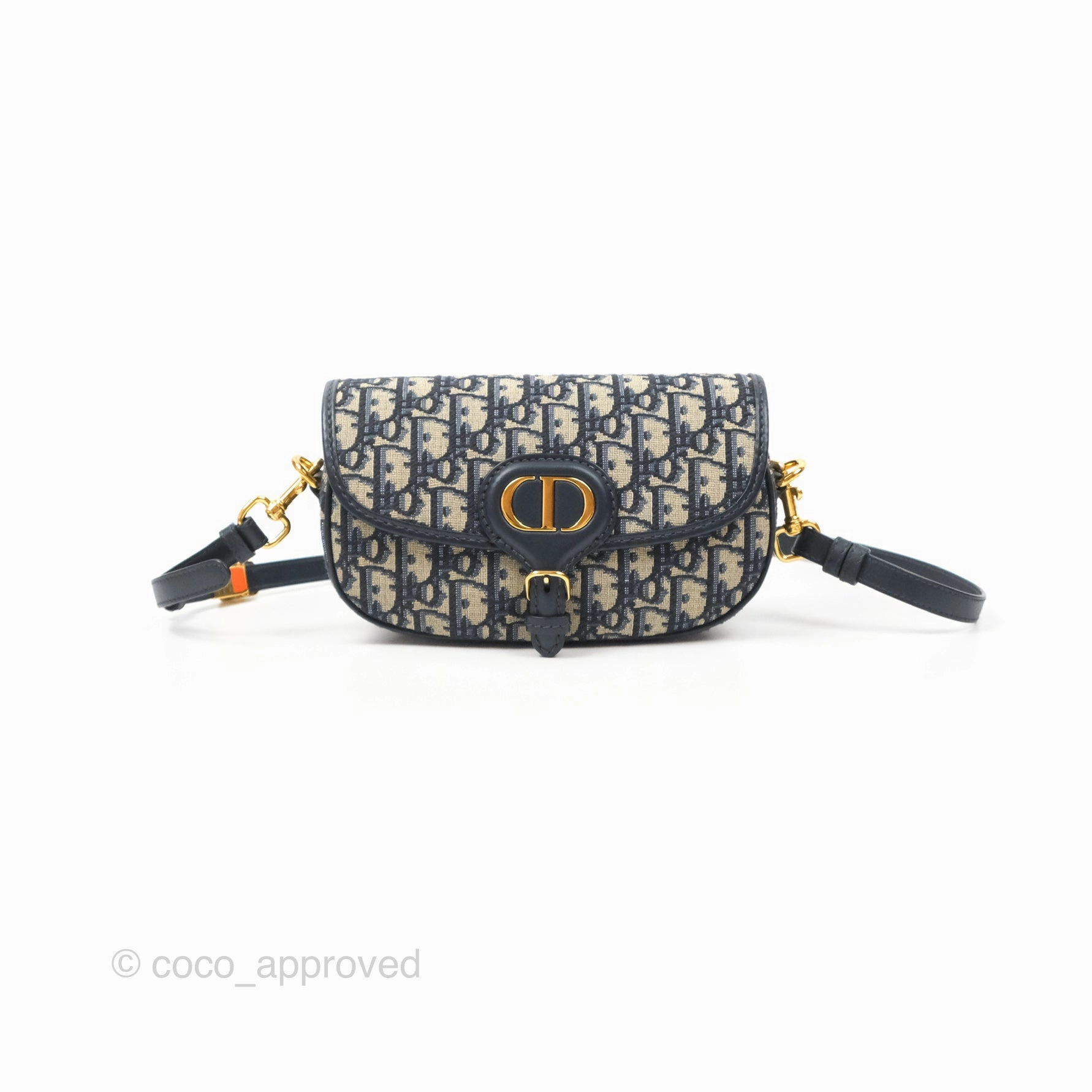 Christian Dior Bobby East-West Bag Blue Oblique Jacquard Canvas