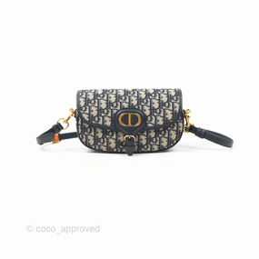 Christian Dior Bobby East-West Bag Blue Oblique Jacquard Canvas