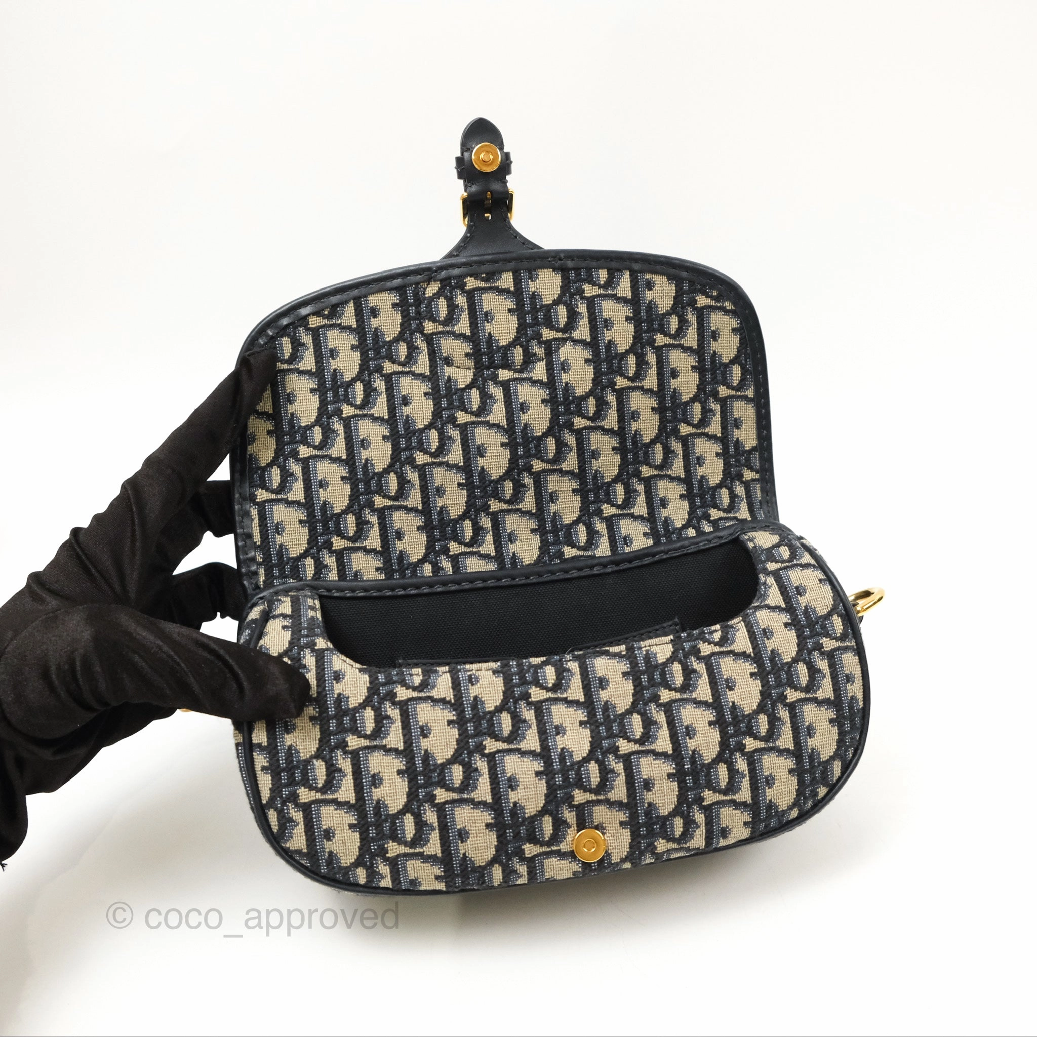 Christian Dior Bobby East-West Bag Blue Oblique Jacquard Canvas