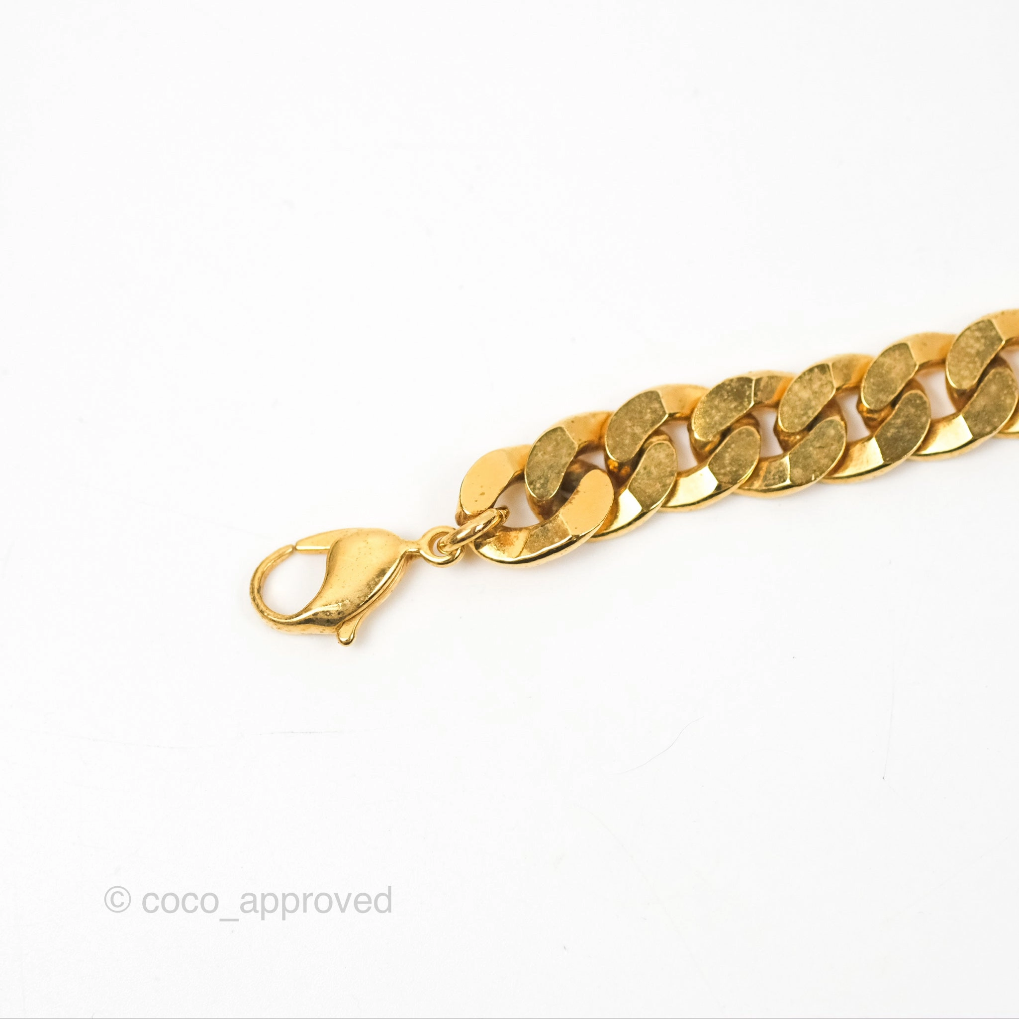 Christian Dior CD Chain Choker Necklace Gold Tone