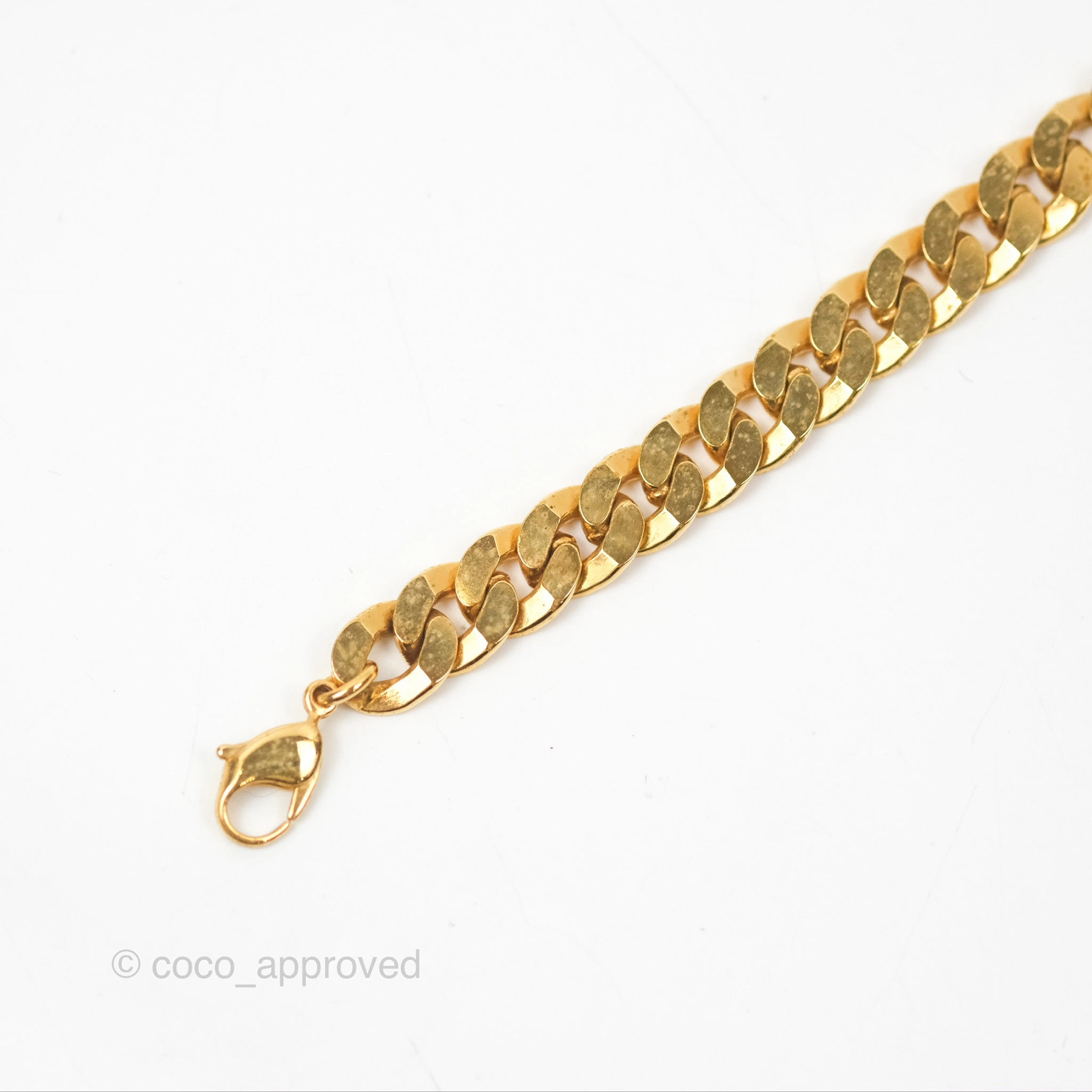 Christian Dior CD Chain Choker Necklace Gold Tone