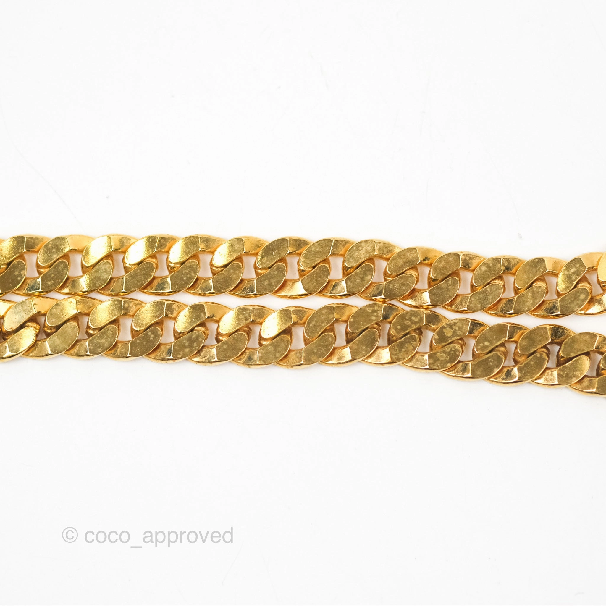 Christian Dior CD Chain Choker Necklace Gold Tone