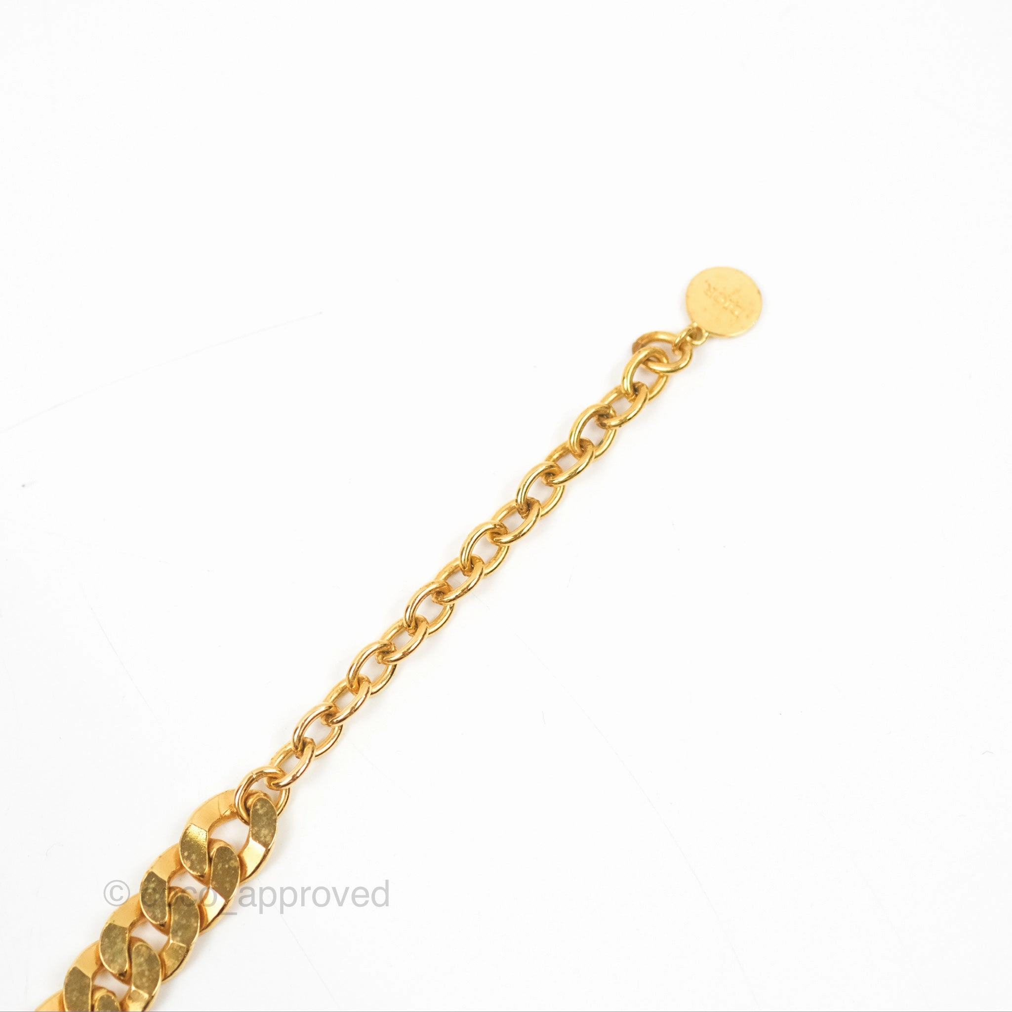 Christian Dior CD Chain Choker Necklace Gold Tone