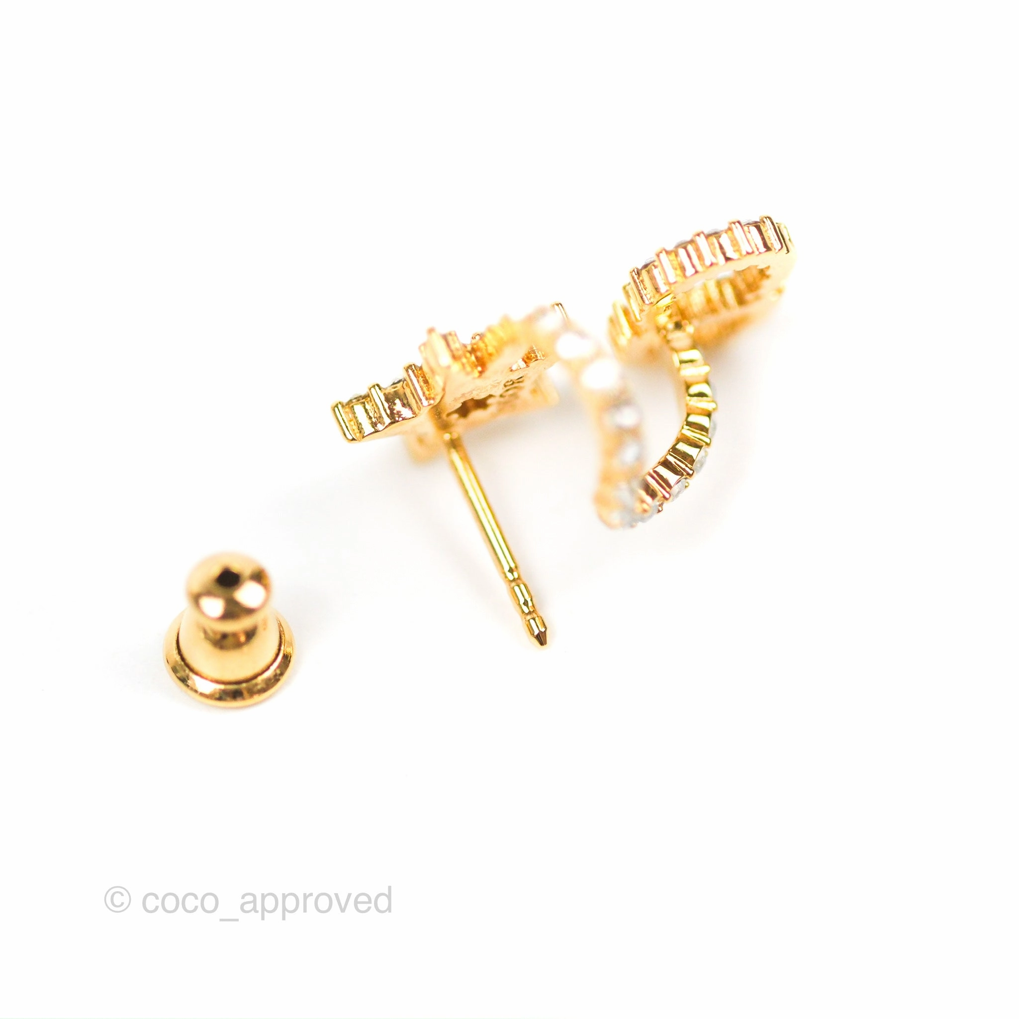 Christian Dior Clair D Lune Earrings Gold