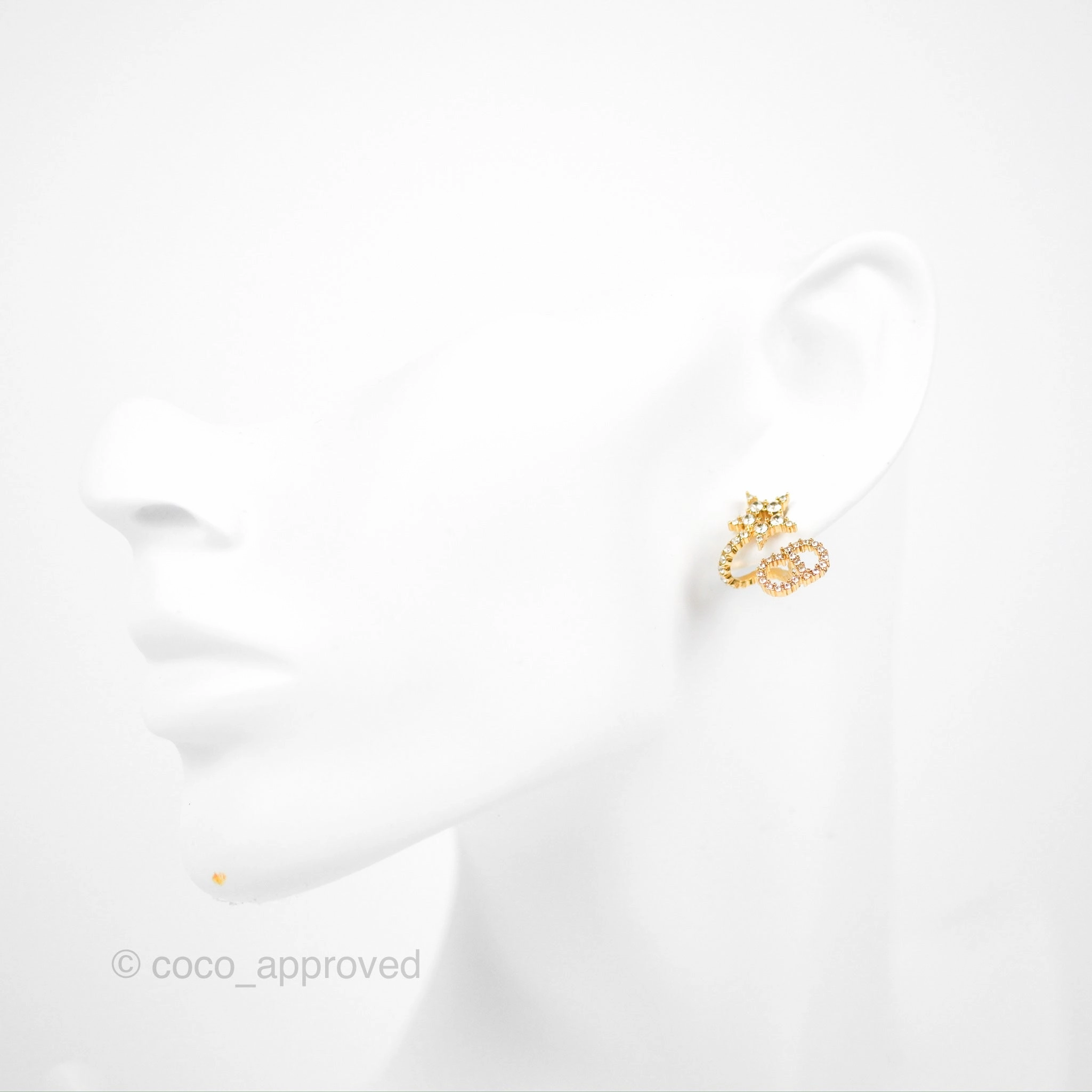 Christian Dior Clair D Lune Earrings Gold