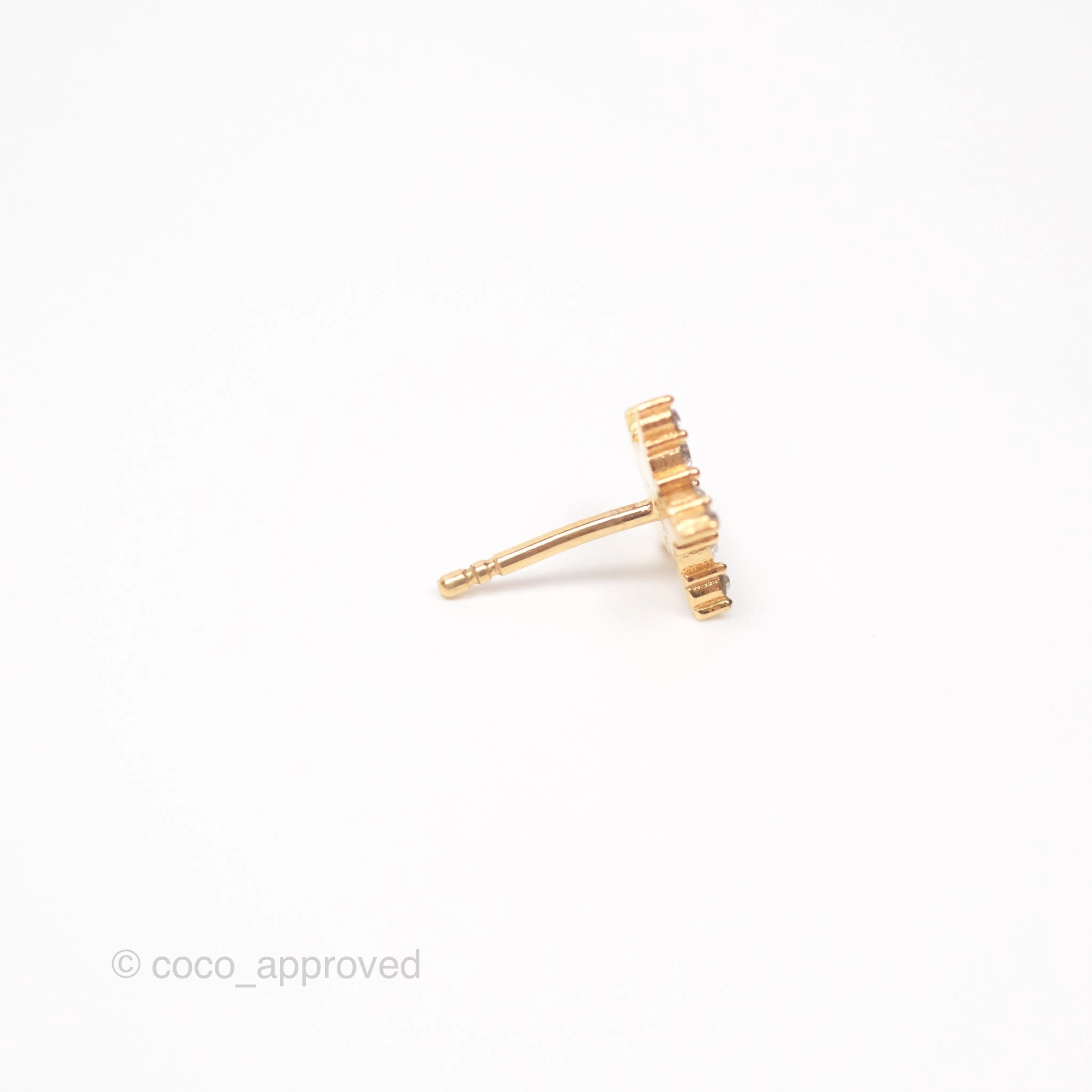 Christian Dior Crystal Star Drop Clover Earrings Gold Tone