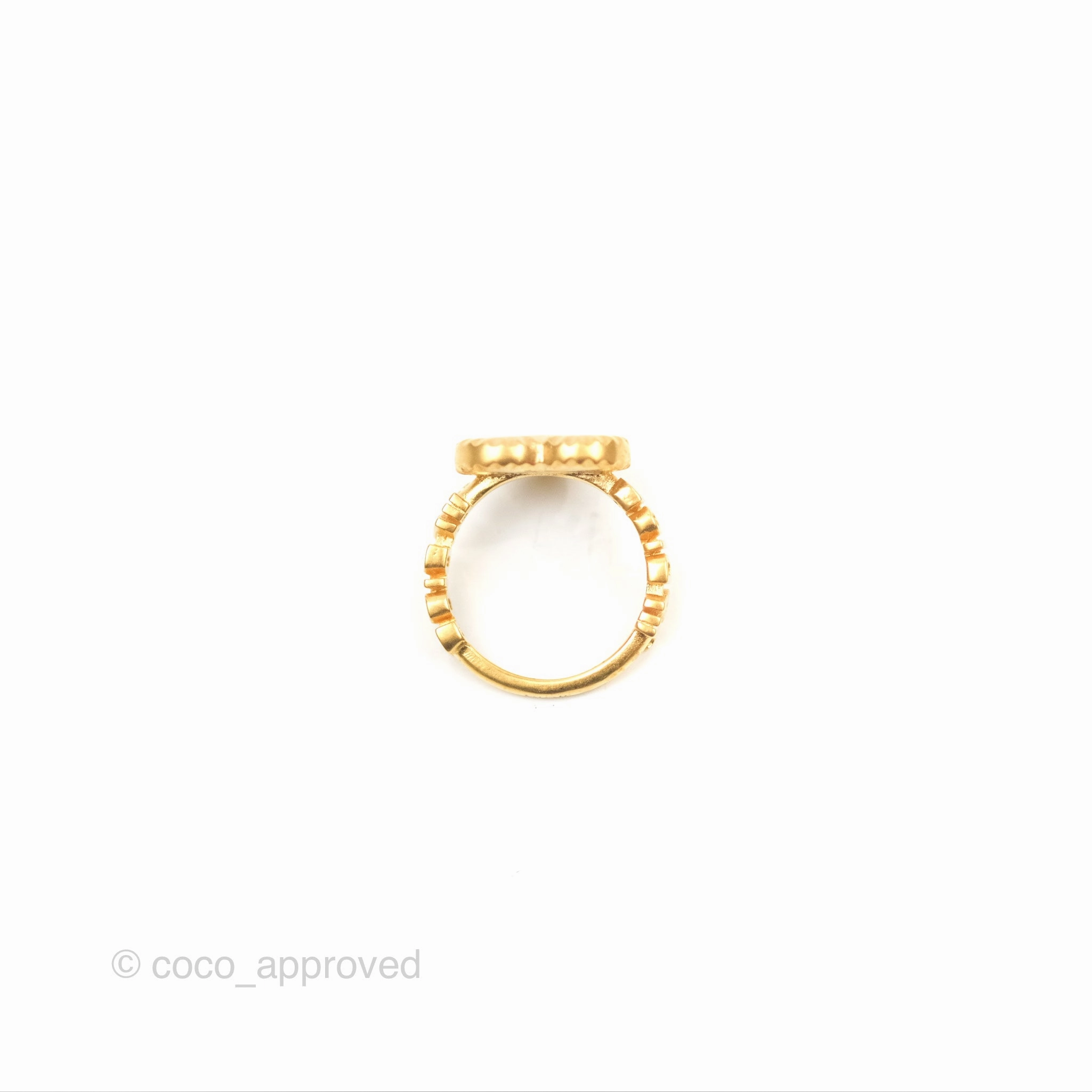 Christian Dior J'adior Crystal Star Heart Ring Matte Gold Tone Size M