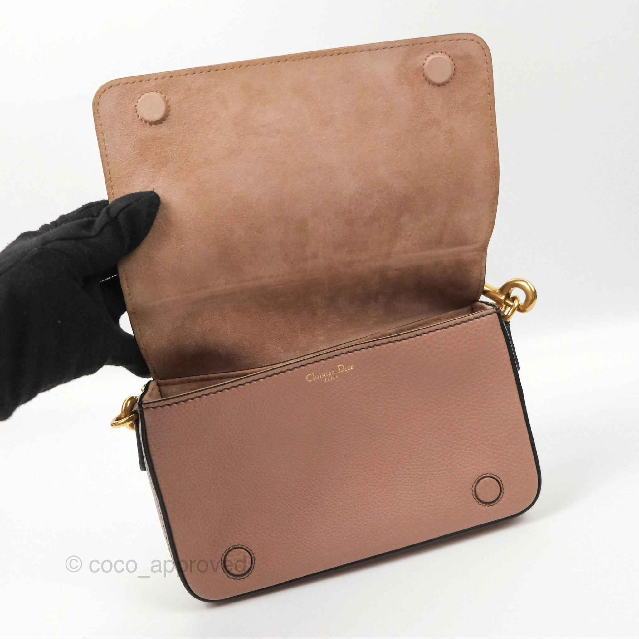 Christian Dior J'Adior Strap Flap Bag Dusty Pink Grained Calfskin