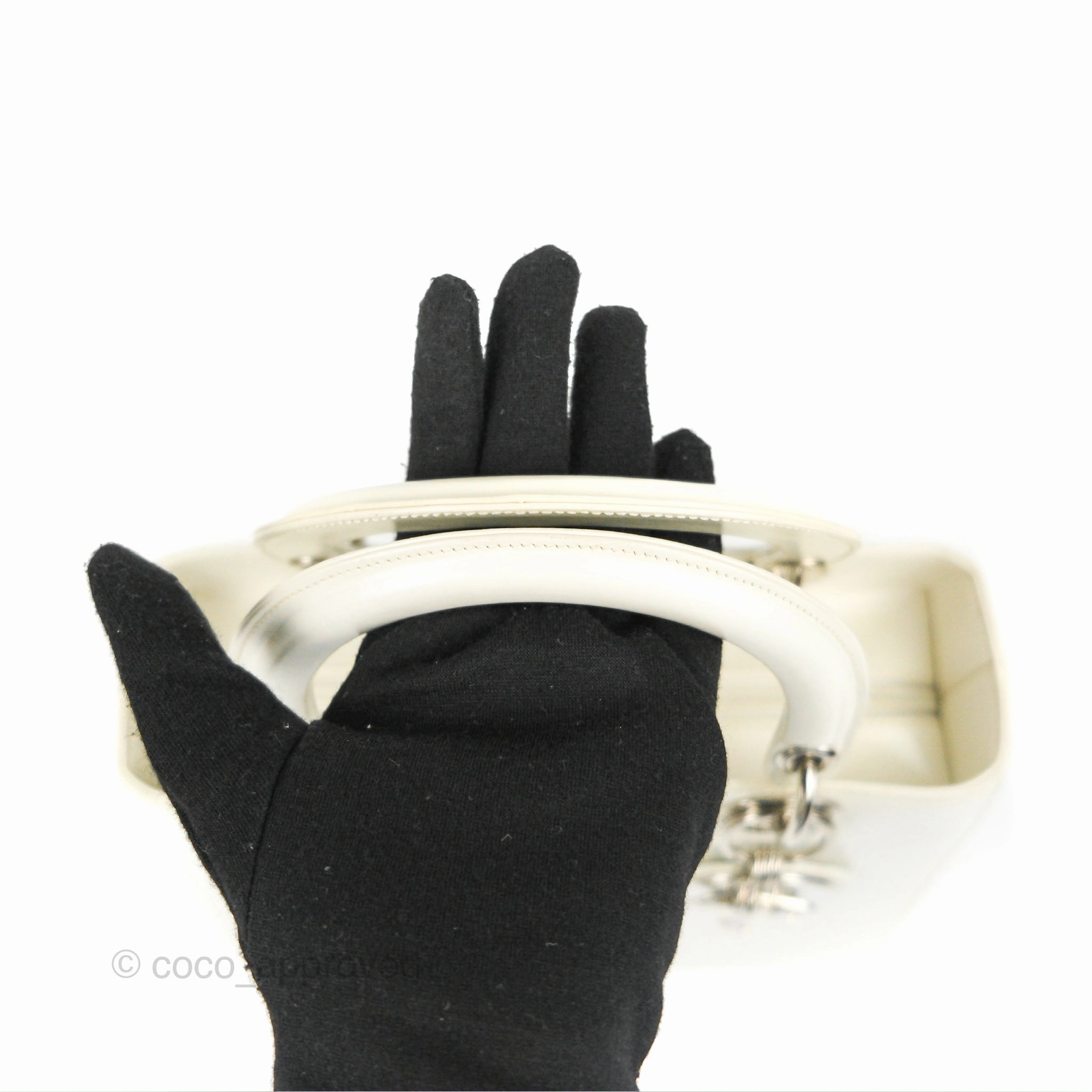 Christian Dior Lady Dior White Calfskin Silver Hardware