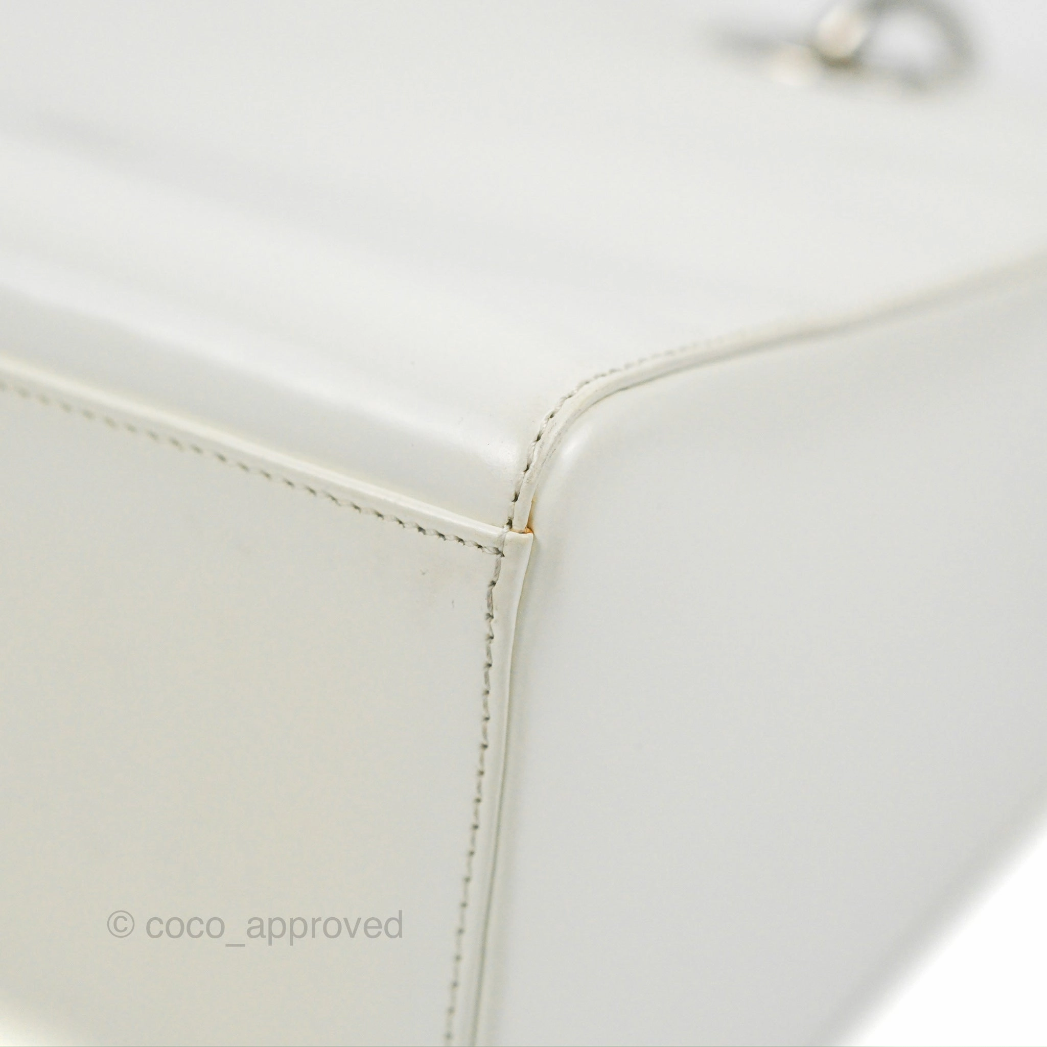 Christian Dior Lady Dior White Calfskin Silver Hardware