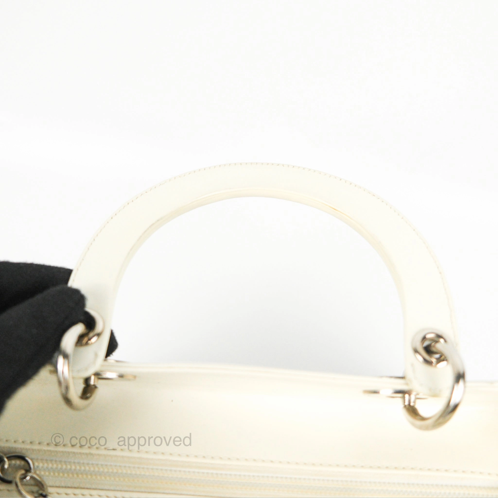 Christian Dior Lady Dior White Calfskin Silver Hardware