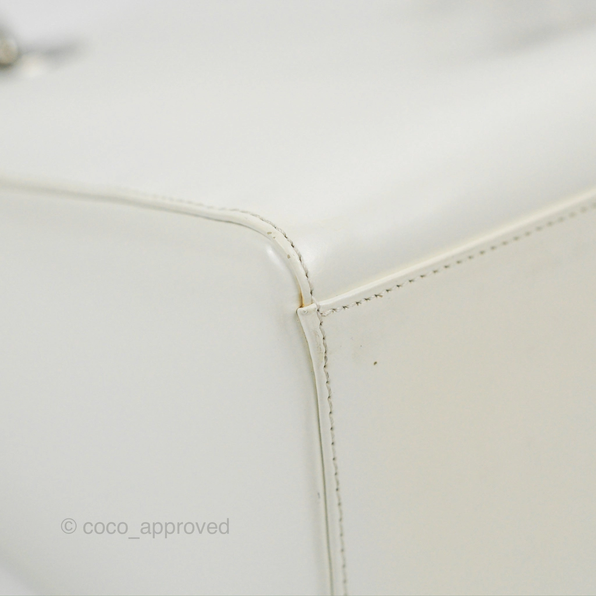Christian Dior Lady Dior White Calfskin Silver Hardware