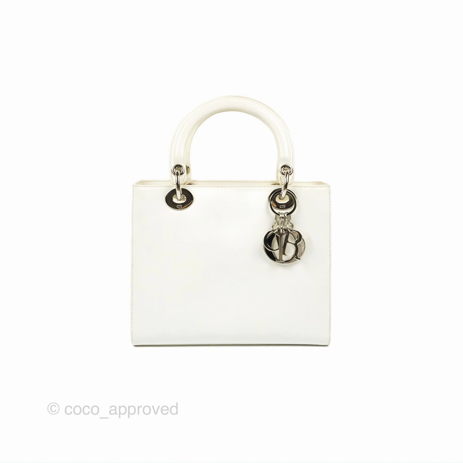Christian Dior Lady Dior White Calfskin Silver Hardware