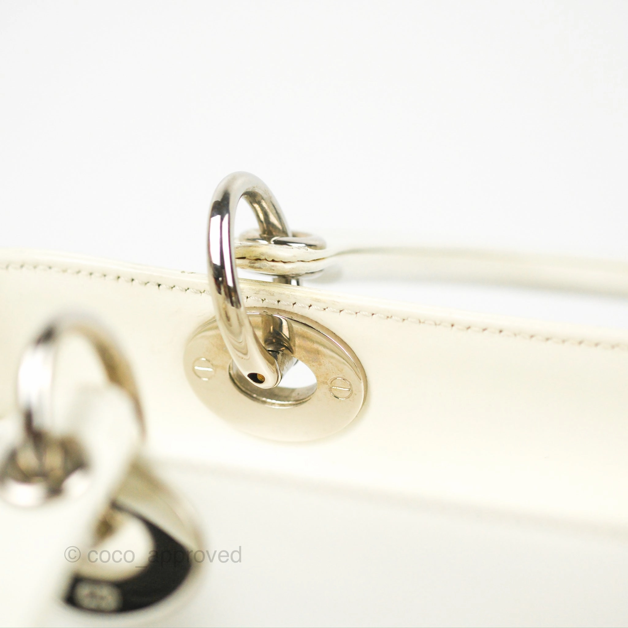 Christian Dior Lady Dior White Calfskin Silver Hardware
