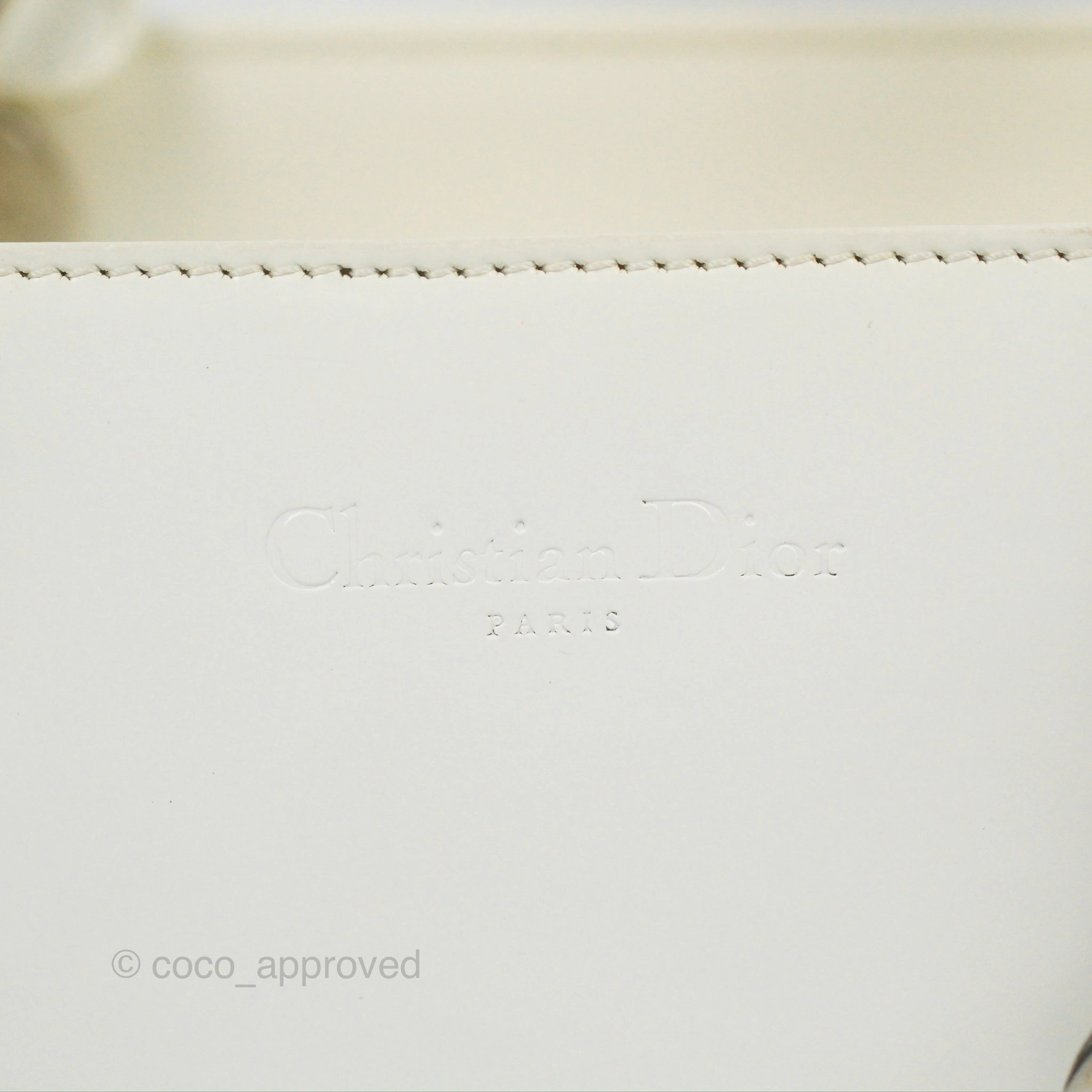 Christian Dior Lady Dior White Calfskin Silver Hardware