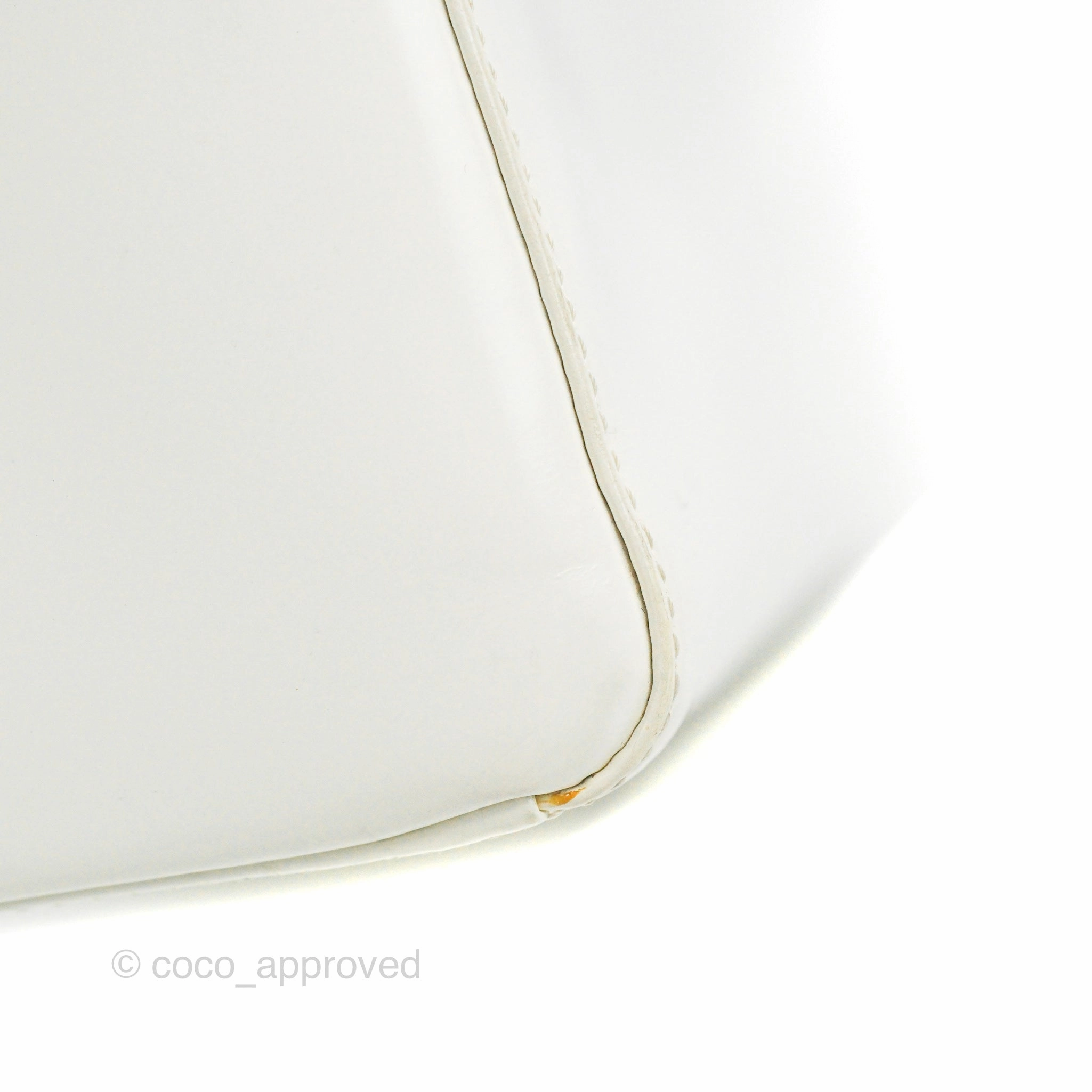 Christian Dior Lady Dior White Calfskin Silver Hardware