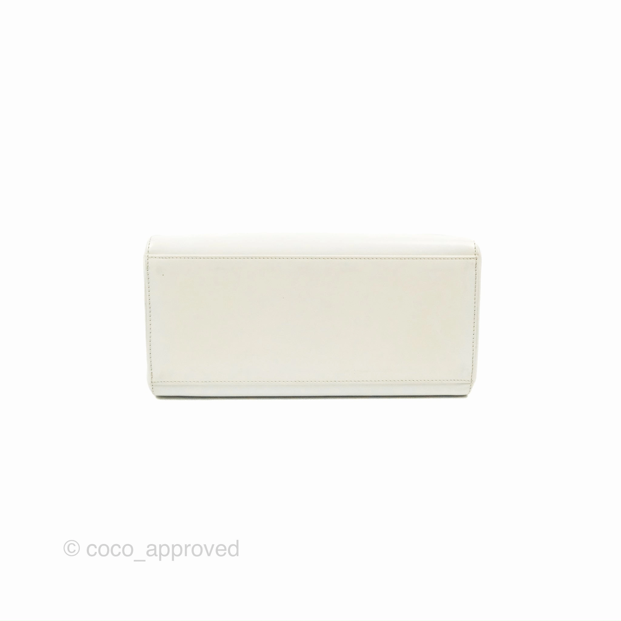 Christian Dior Lady Dior White Calfskin Silver Hardware