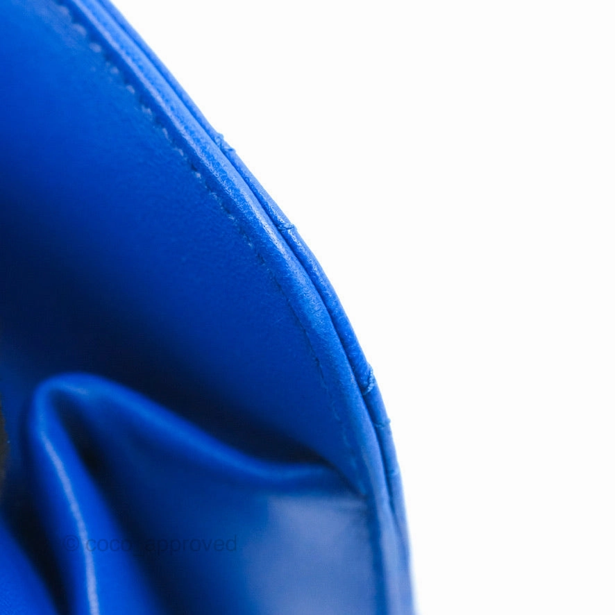 Christian Dior Large Dioraddict Flap Bag Blue Cannage Lambskin Aged Gold Hardware