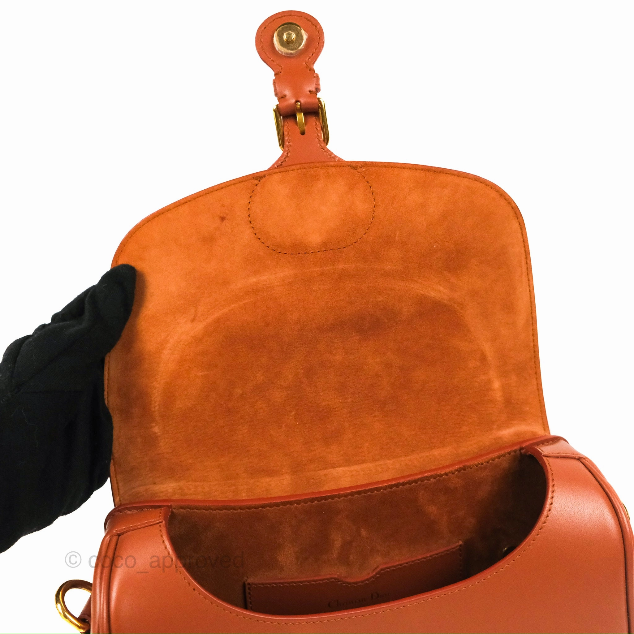 Christian Dior Medium Bobby Flap Camel Box Calfskin