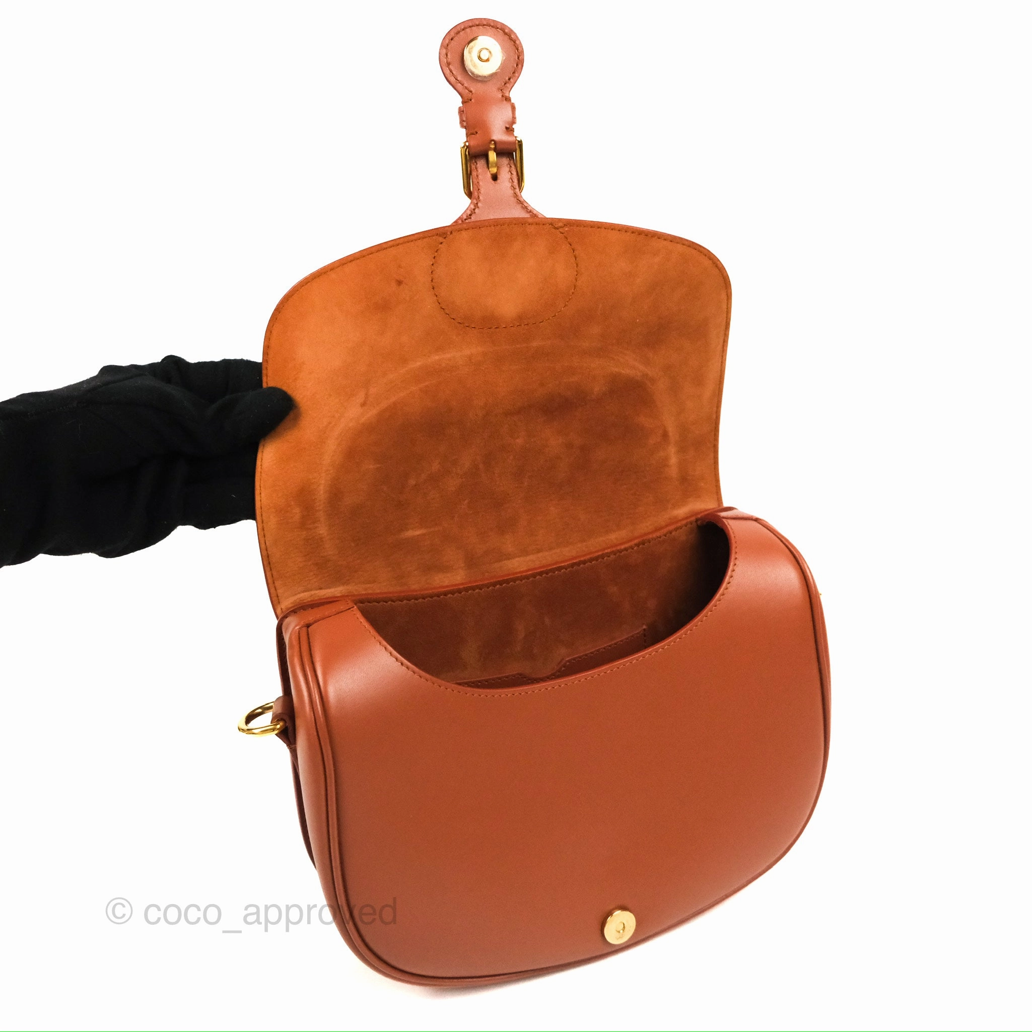 Christian Dior Medium Bobby Flap Camel Box Calfskin