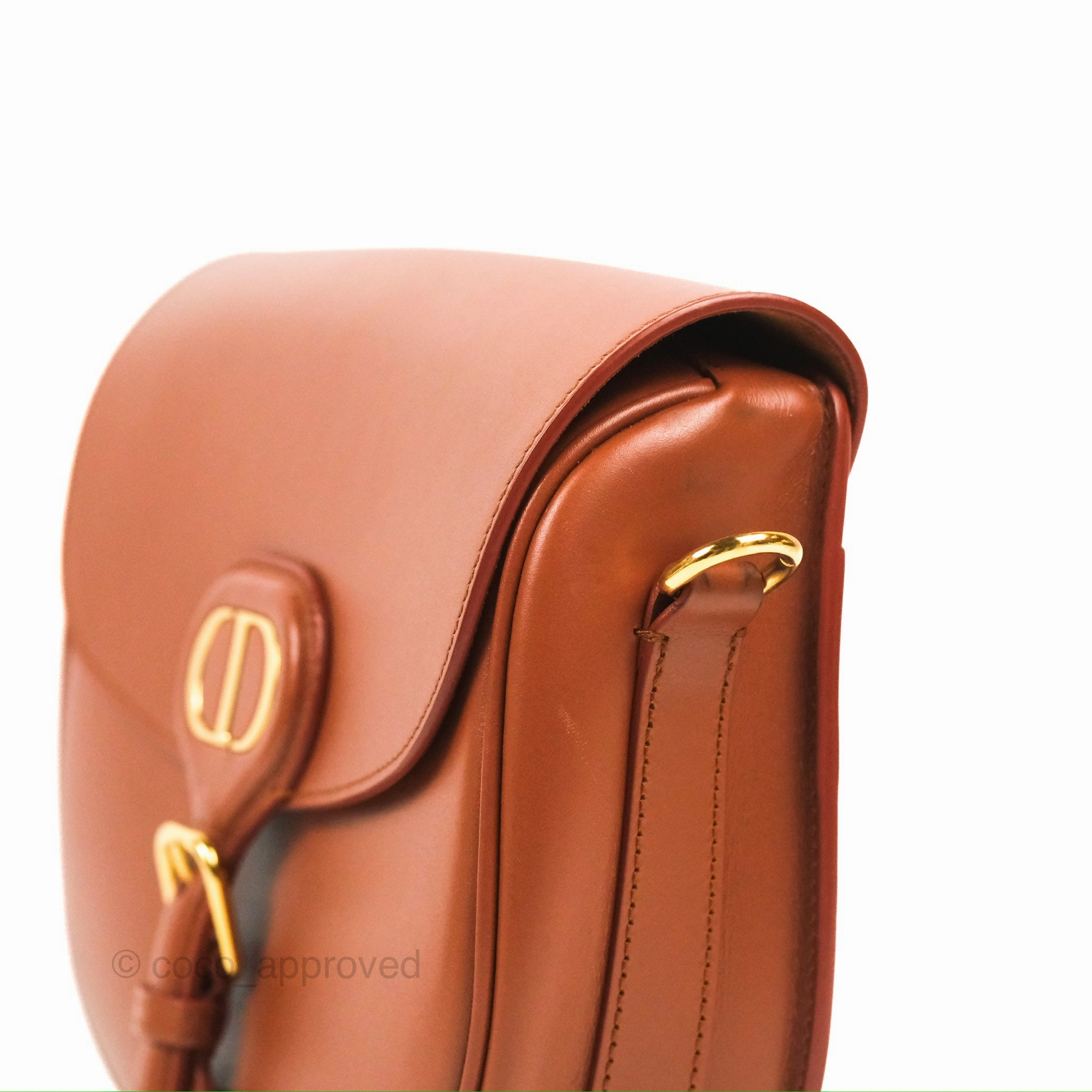 Christian Dior Medium Bobby Flap Camel Box Calfskin